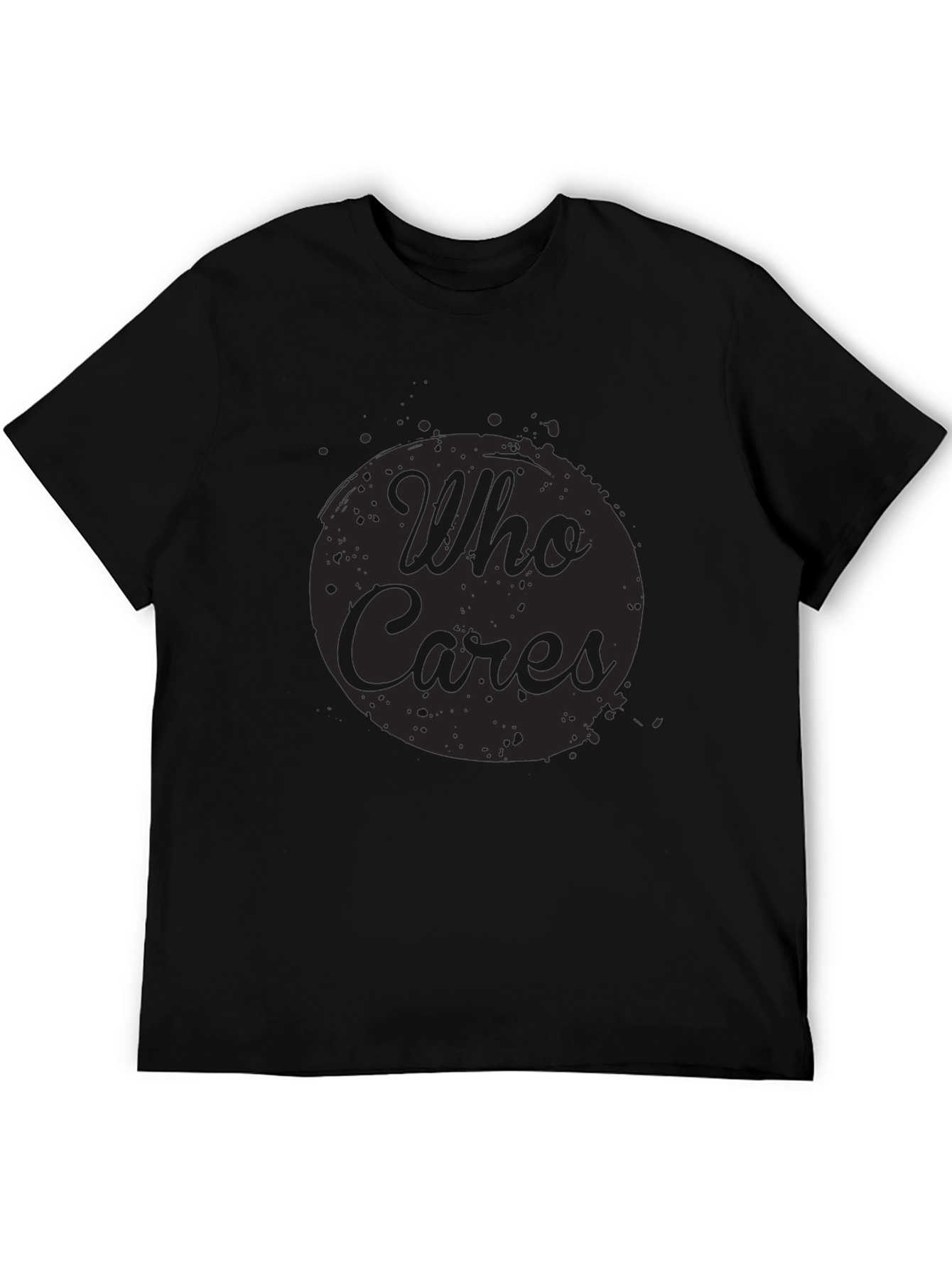 Who Cares Graphic Tee - Mens Black T-Shirt