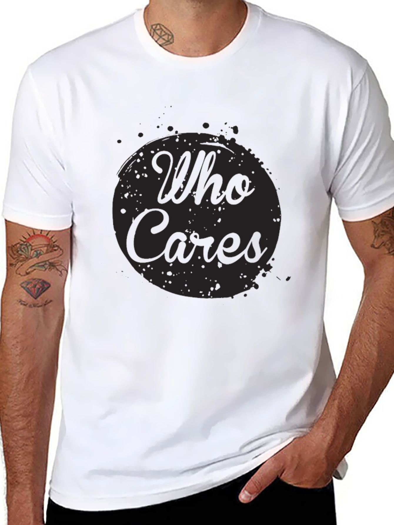 Who Cares Graphic Tee - Mens Black T-Shirt