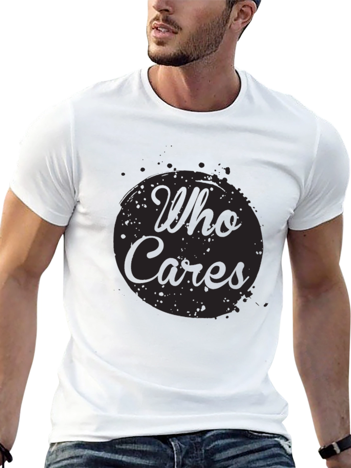 Who Cares Graphic Tee - Mens Black T-Shirt