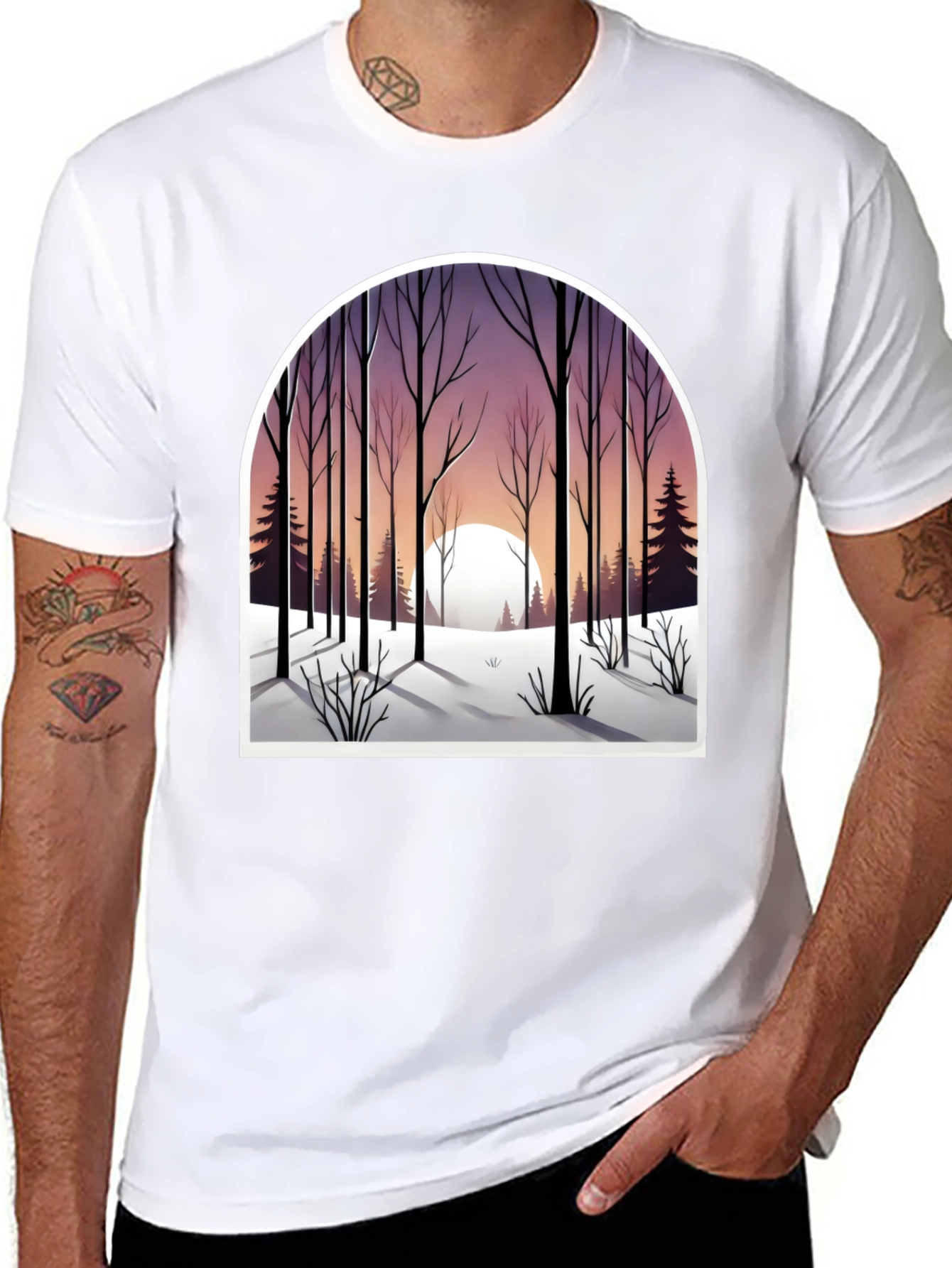 Winter Forest Graphic Tee - Nature Lovers Shirt