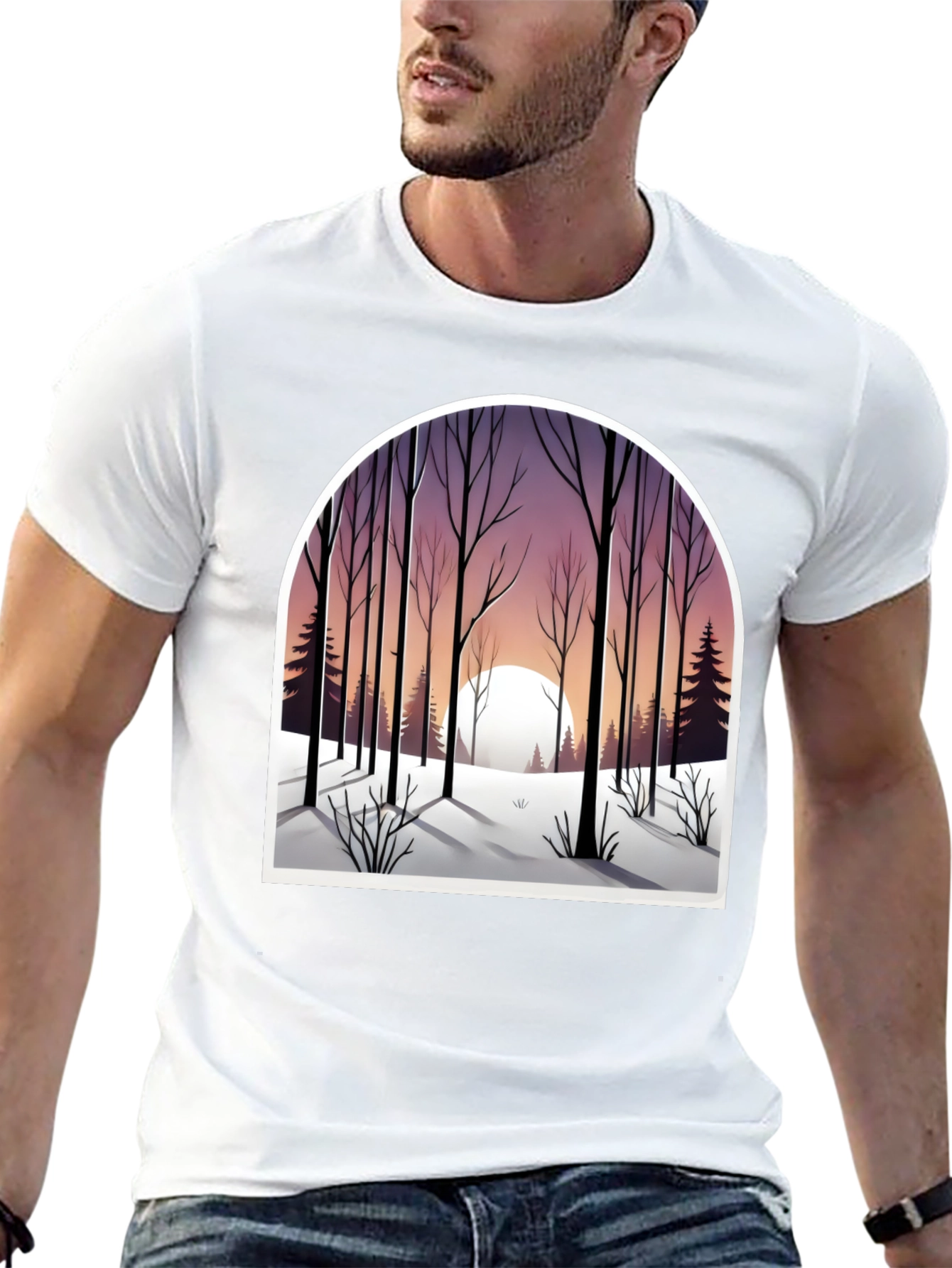 Winter Forest Graphic Tee - Nature Lovers Shirt