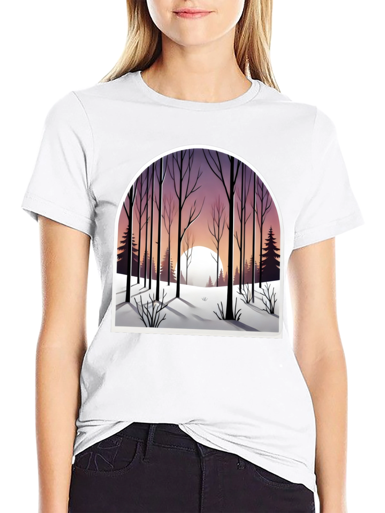 Winter Forest Graphic Tee - Nature Lovers Shirt