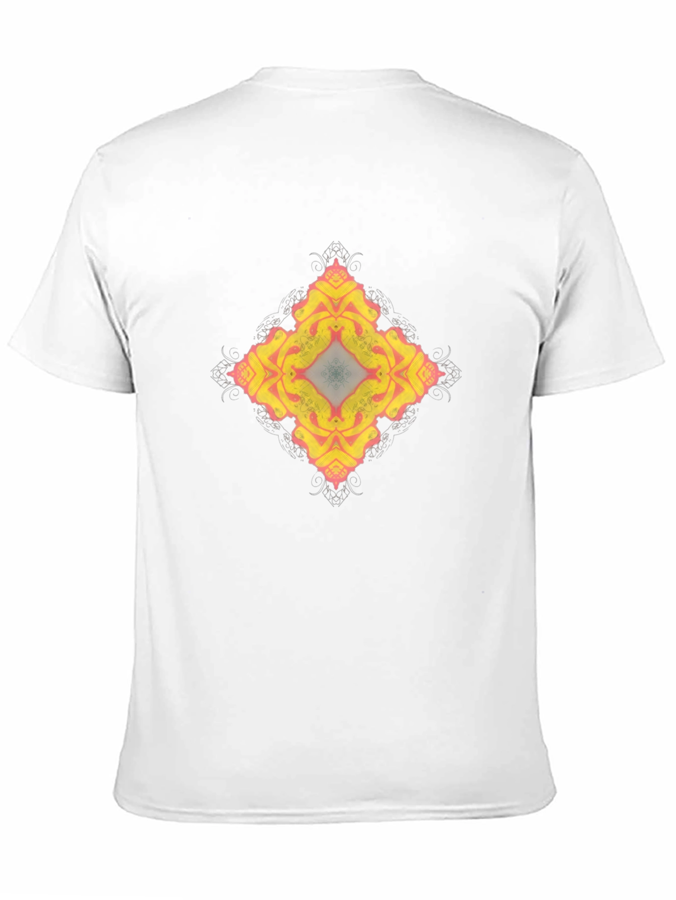 Abstract Floral Pattern Black T-Shirt