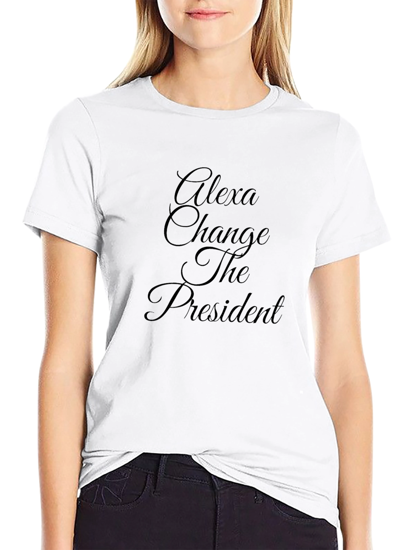 Alexa Change The President Funny Graphic T-Shirt
