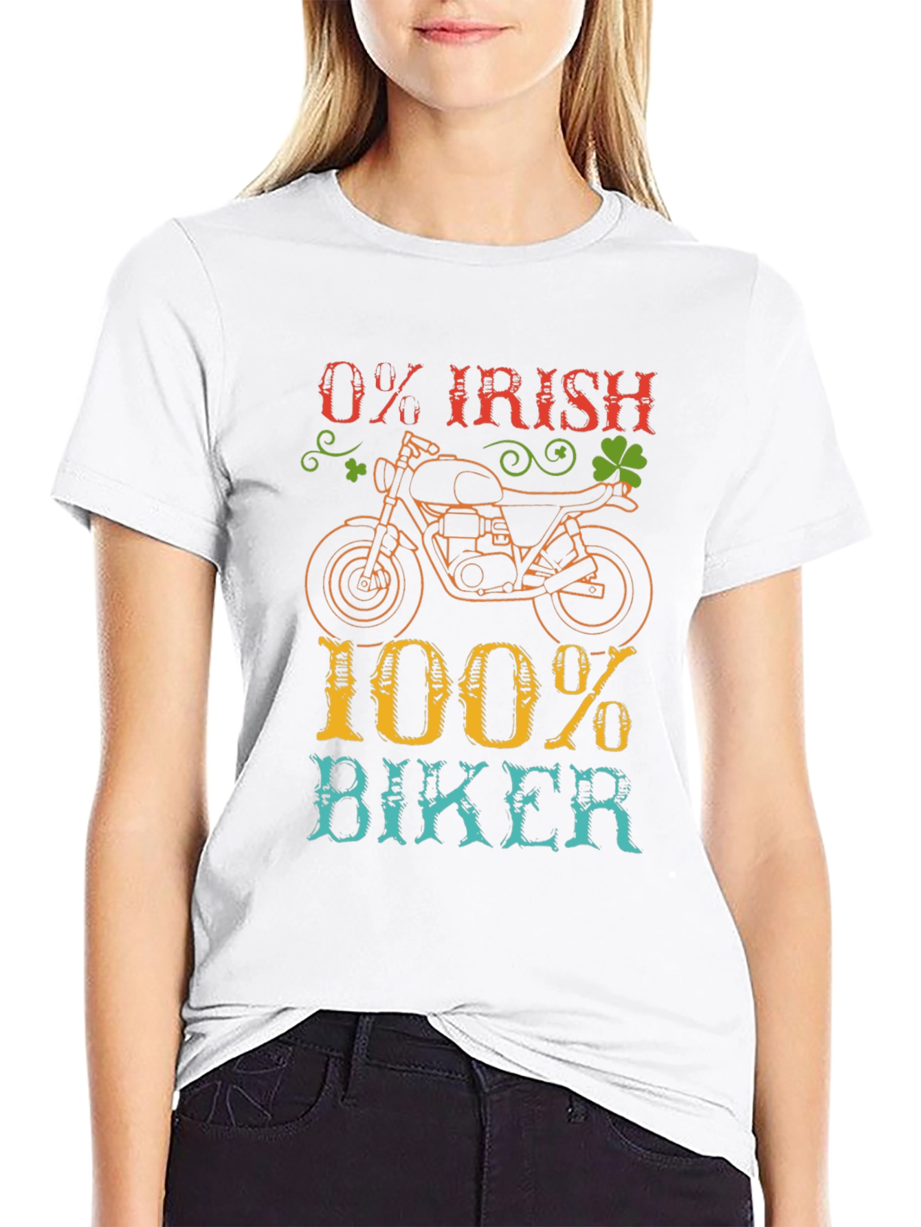 0% Irish 100% Biker T-Shirt Motorcycle Tee