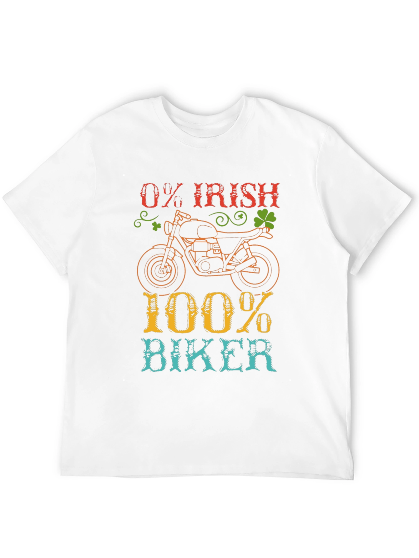 0% Irish 100% Biker T-Shirt Motorcycle Tee