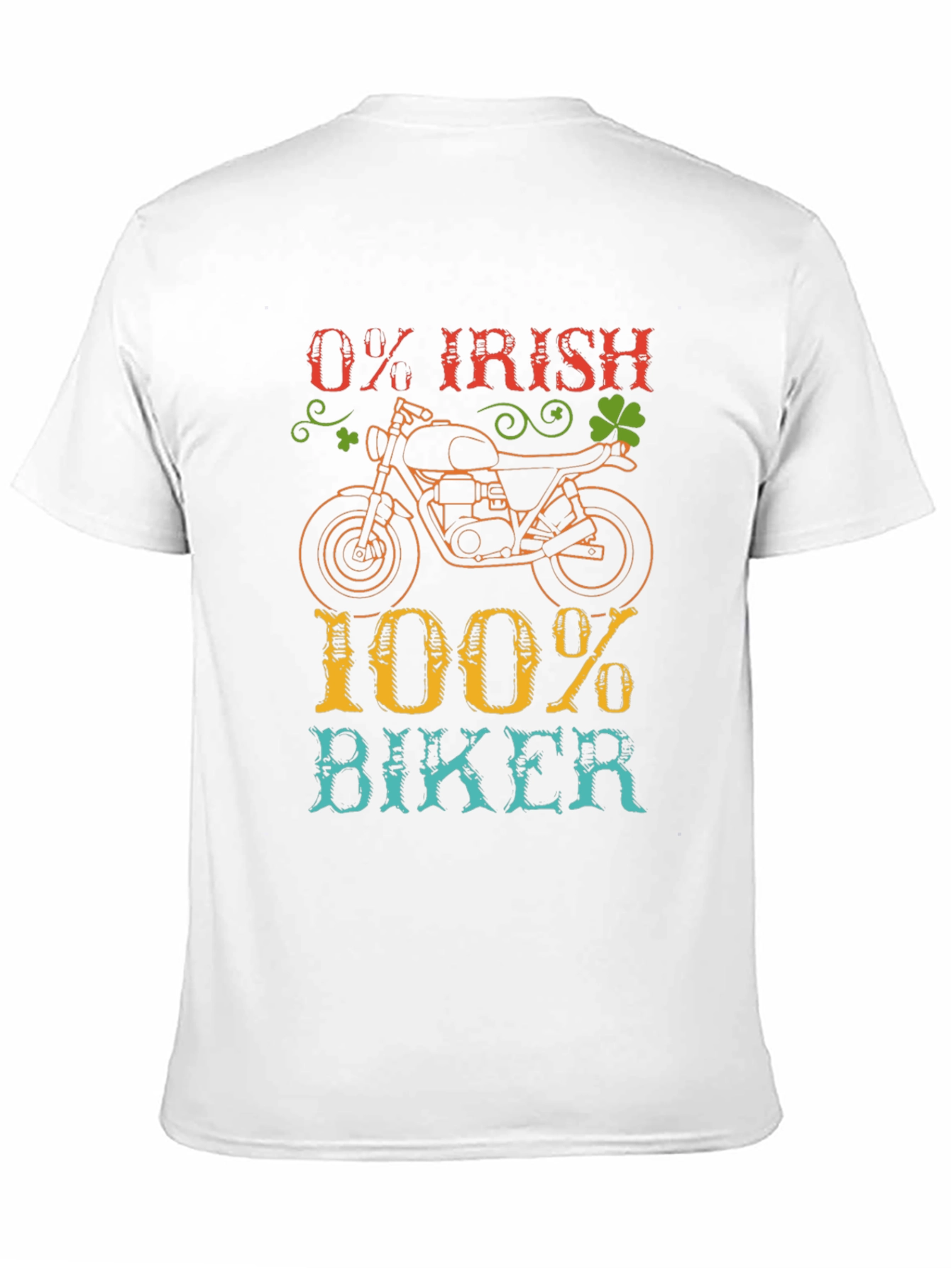 0% Irish 100% Biker T-Shirt Motorcycle Tee