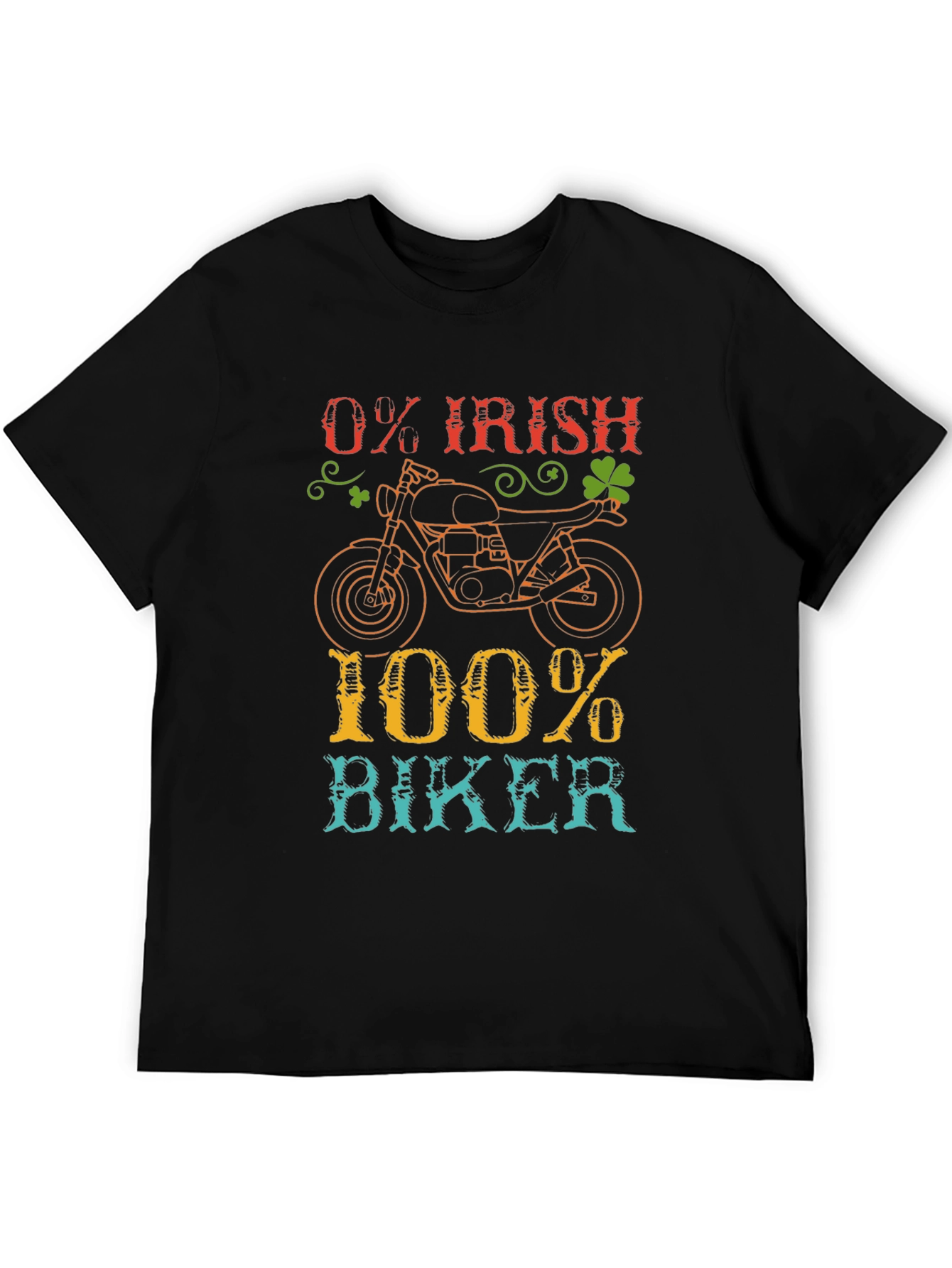 0% Irish 100% Biker T-Shirt Motorcycle Tee