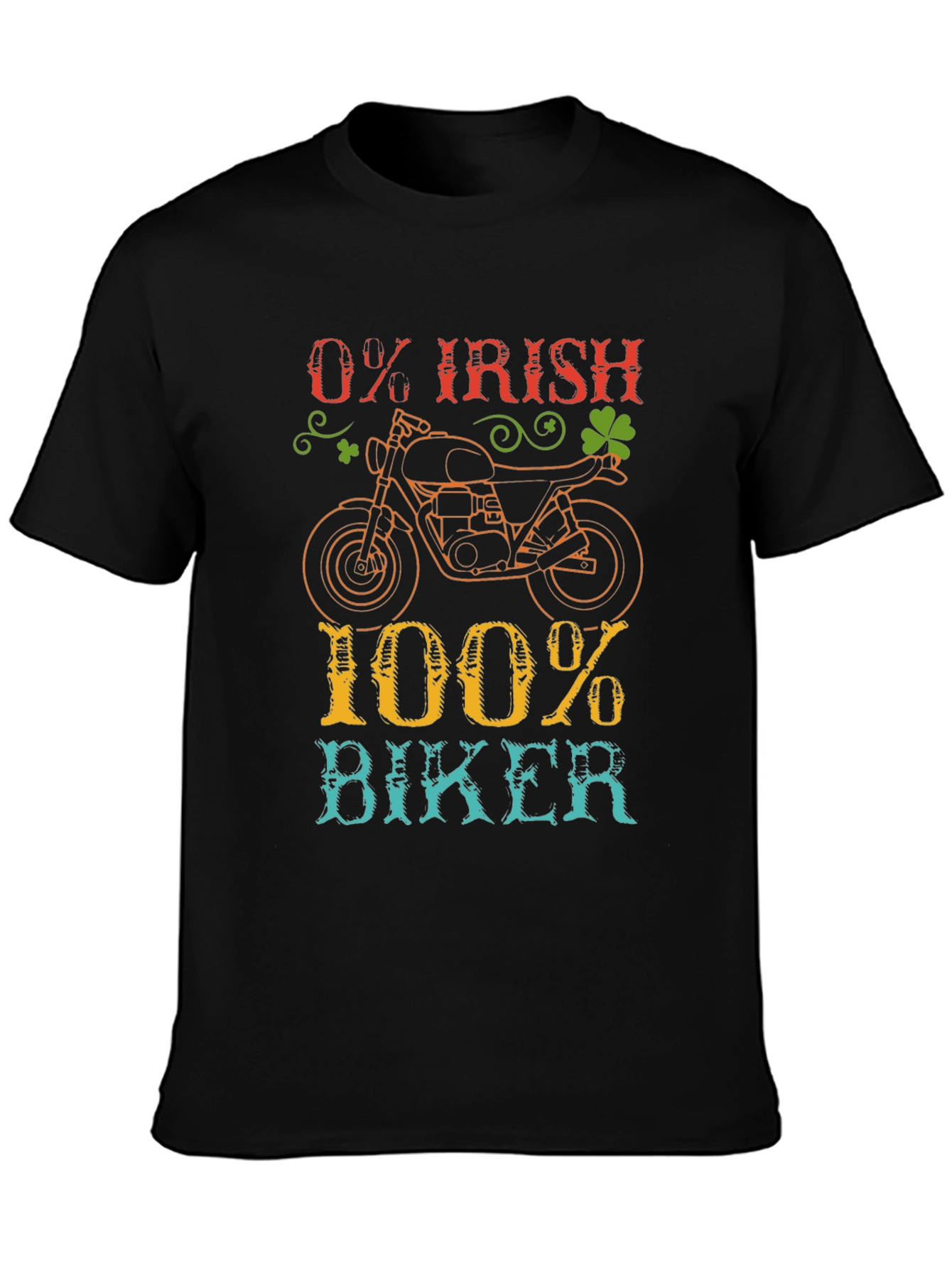 0% Irish 100% Biker T-Shirt Motorcycle Tee