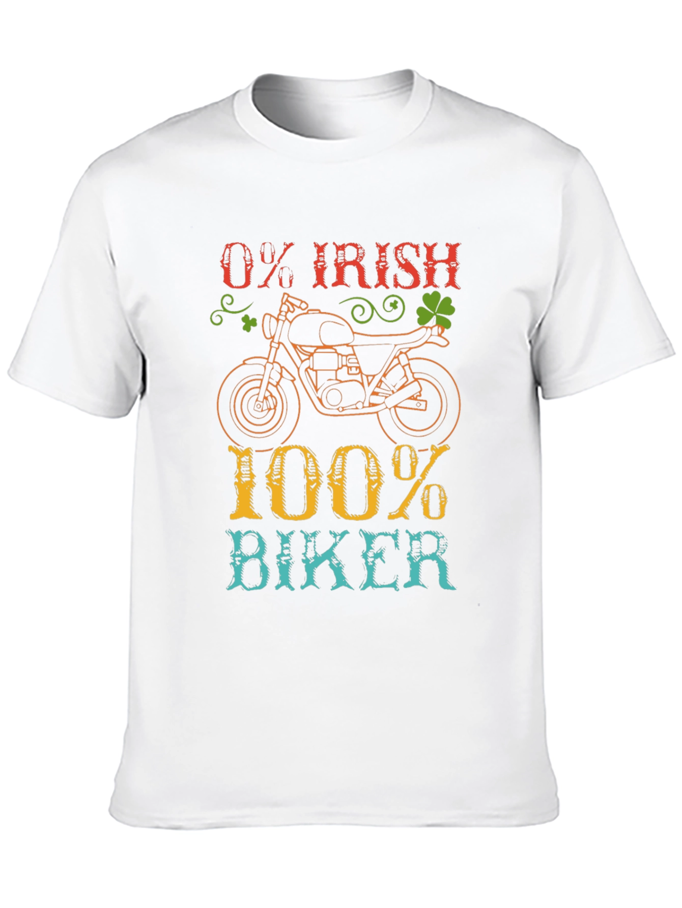 0% Irish 100% Biker T-Shirt Motorcycle Tee