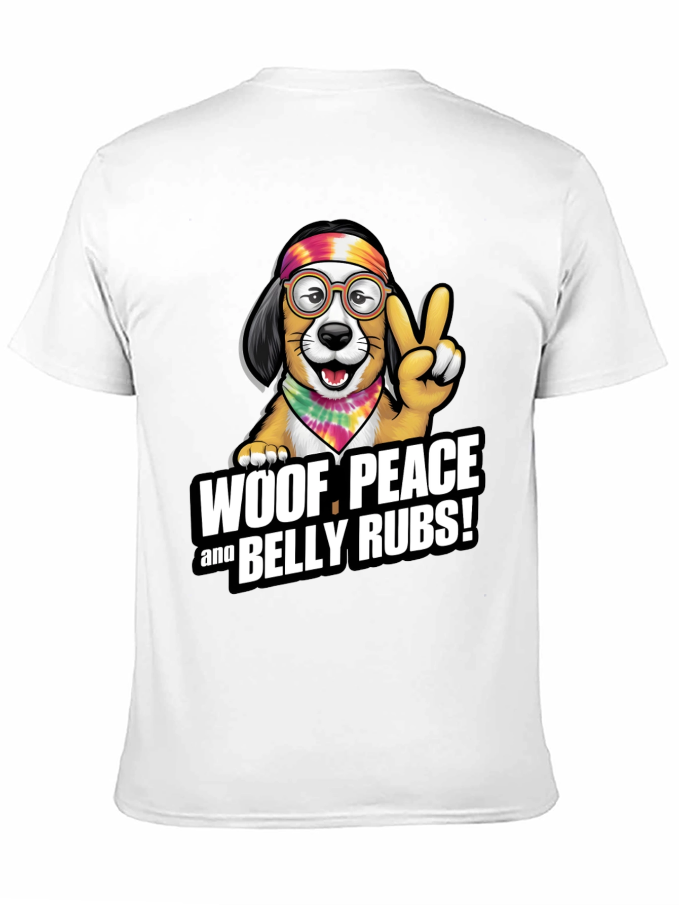 Woof Peace & Belly Rubs Black T-Shirt