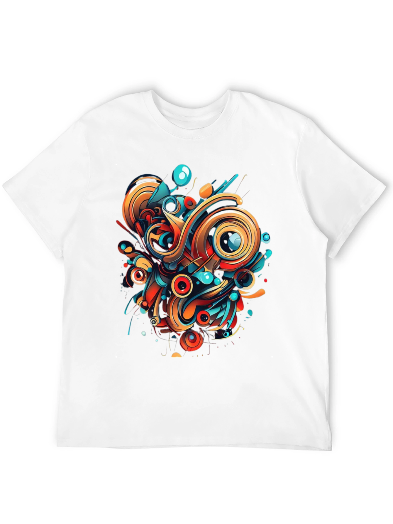 Abstract Art Graphic Tee - Bold Black Shirt