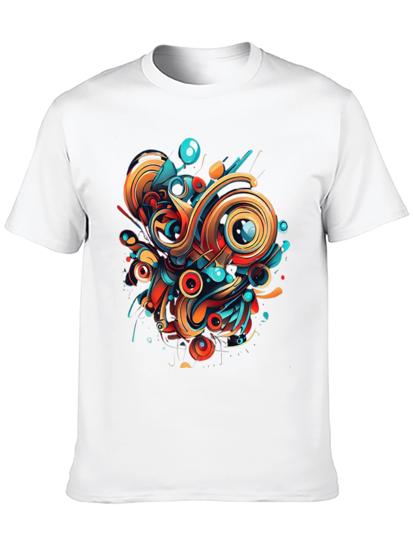 Abstract Art Graphic Tee - Bold Black Shirt