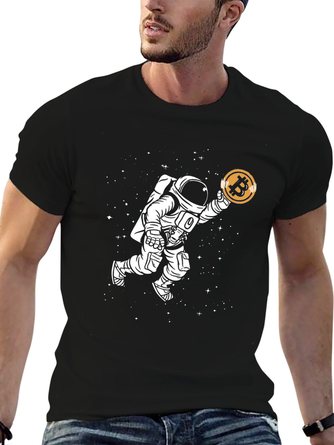 Astronaut Bitcoin T-Shirt - Crypto Space Tee