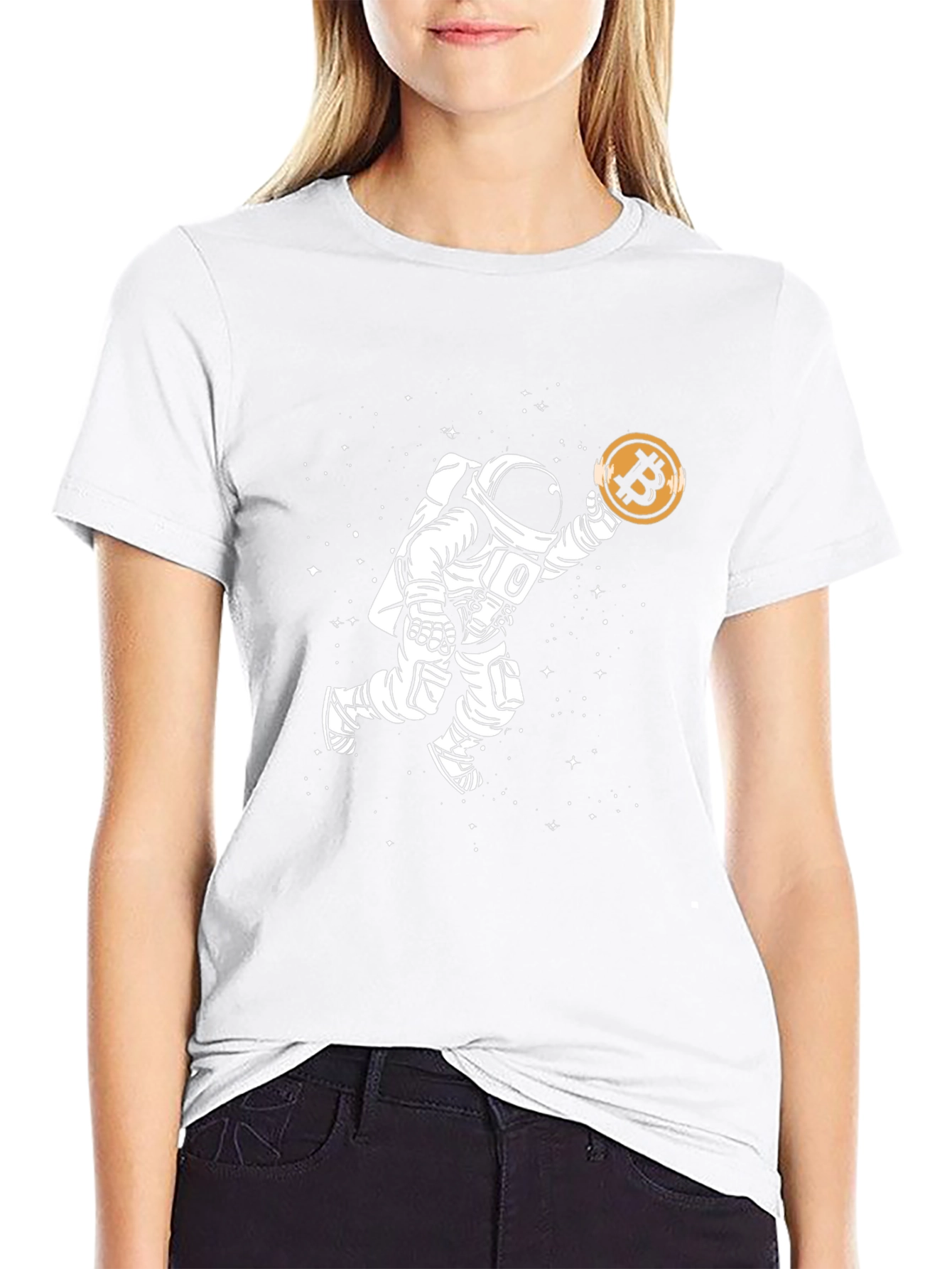 Astronaut Bitcoin T-Shirt - Crypto Space Tee