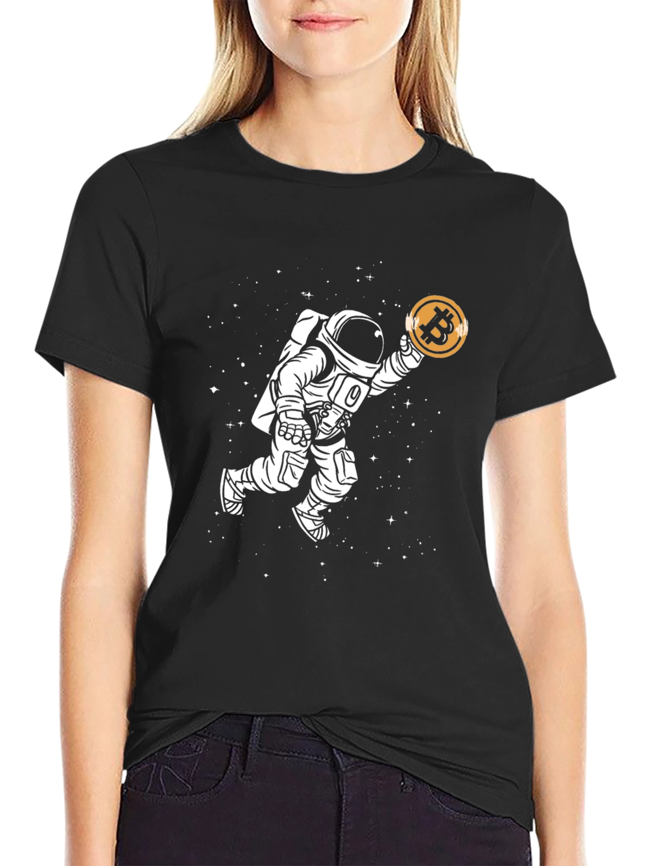 Astronaut Bitcoin T-Shirt - Crypto Space Tee