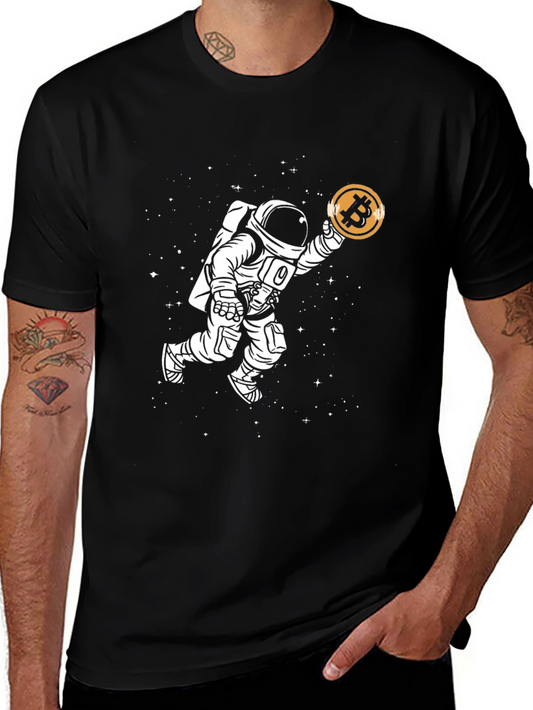 Astronaut Bitcoin T-Shirt - Crypto Space Tee