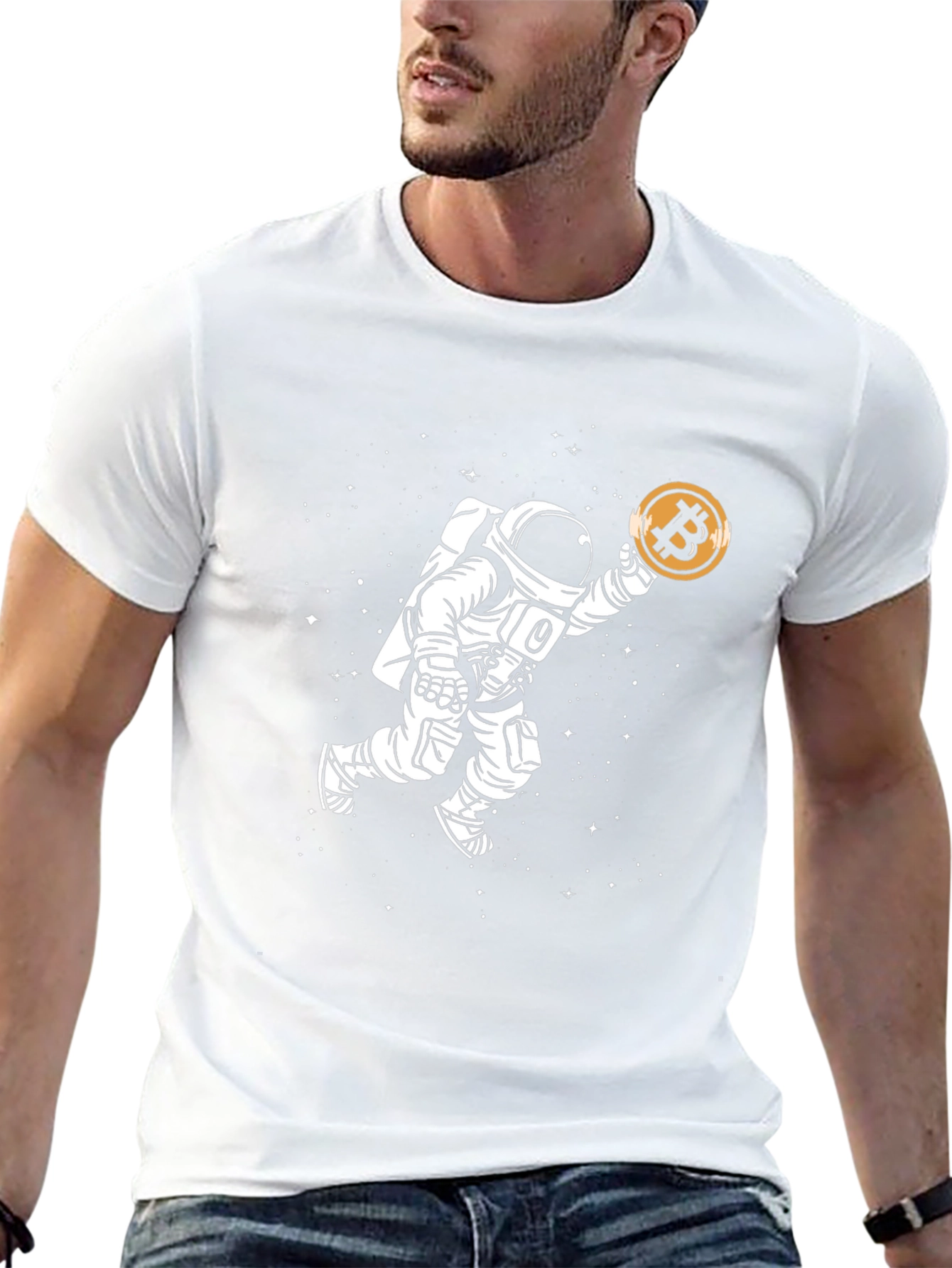 Astronaut Bitcoin T-Shirt - Crypto Space Tee