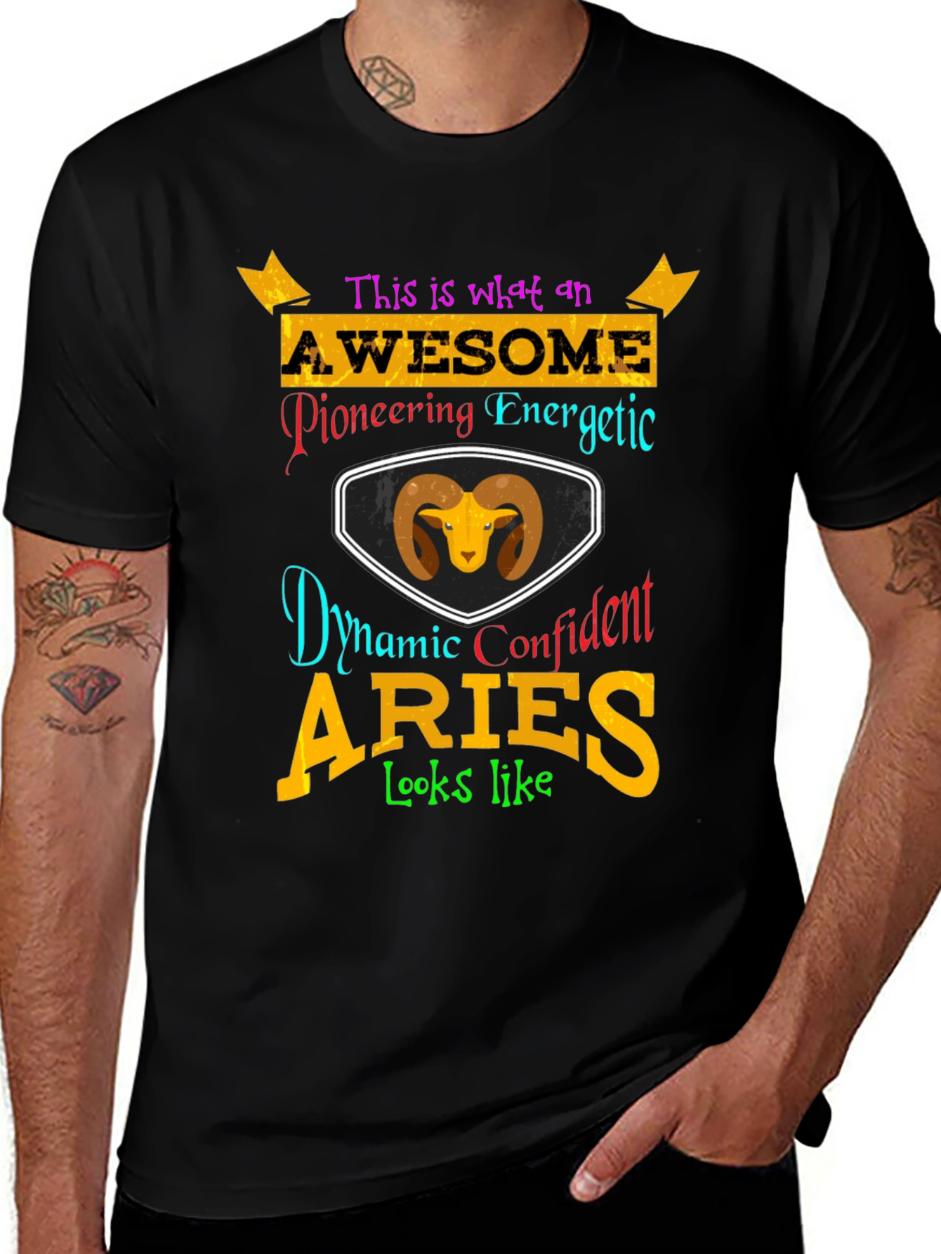 Aries Zodiac T-Shirt - Awesome Energetic Confident Design