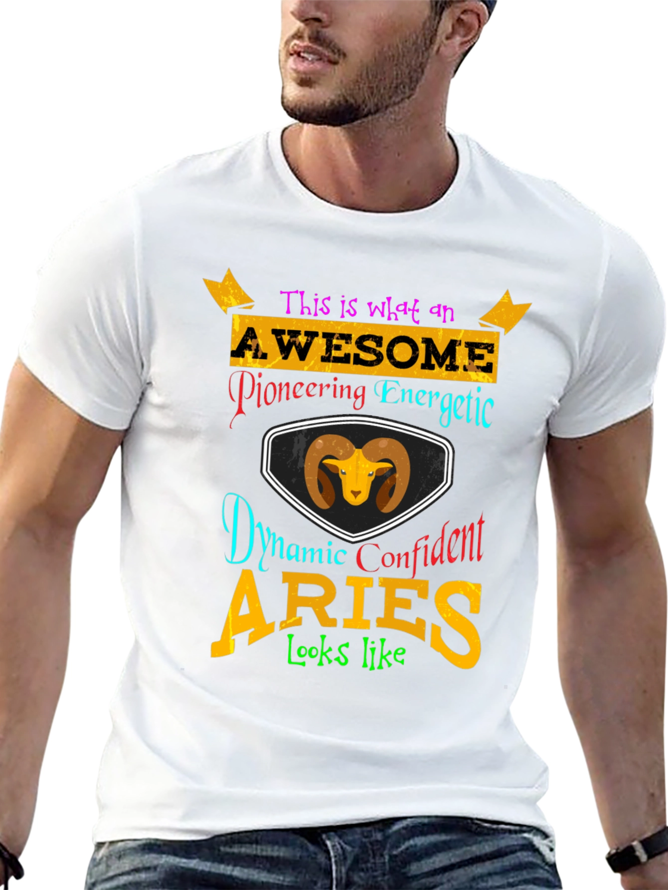 Aries Zodiac T-Shirt - Awesome Energetic Confident Design