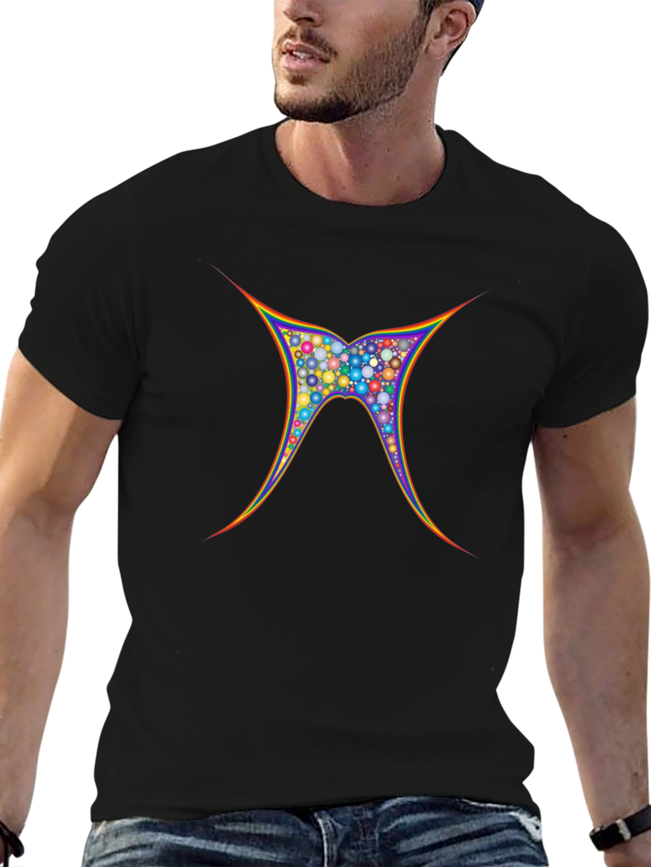 Abstract Geometric Butterfly Graphic Print Tee