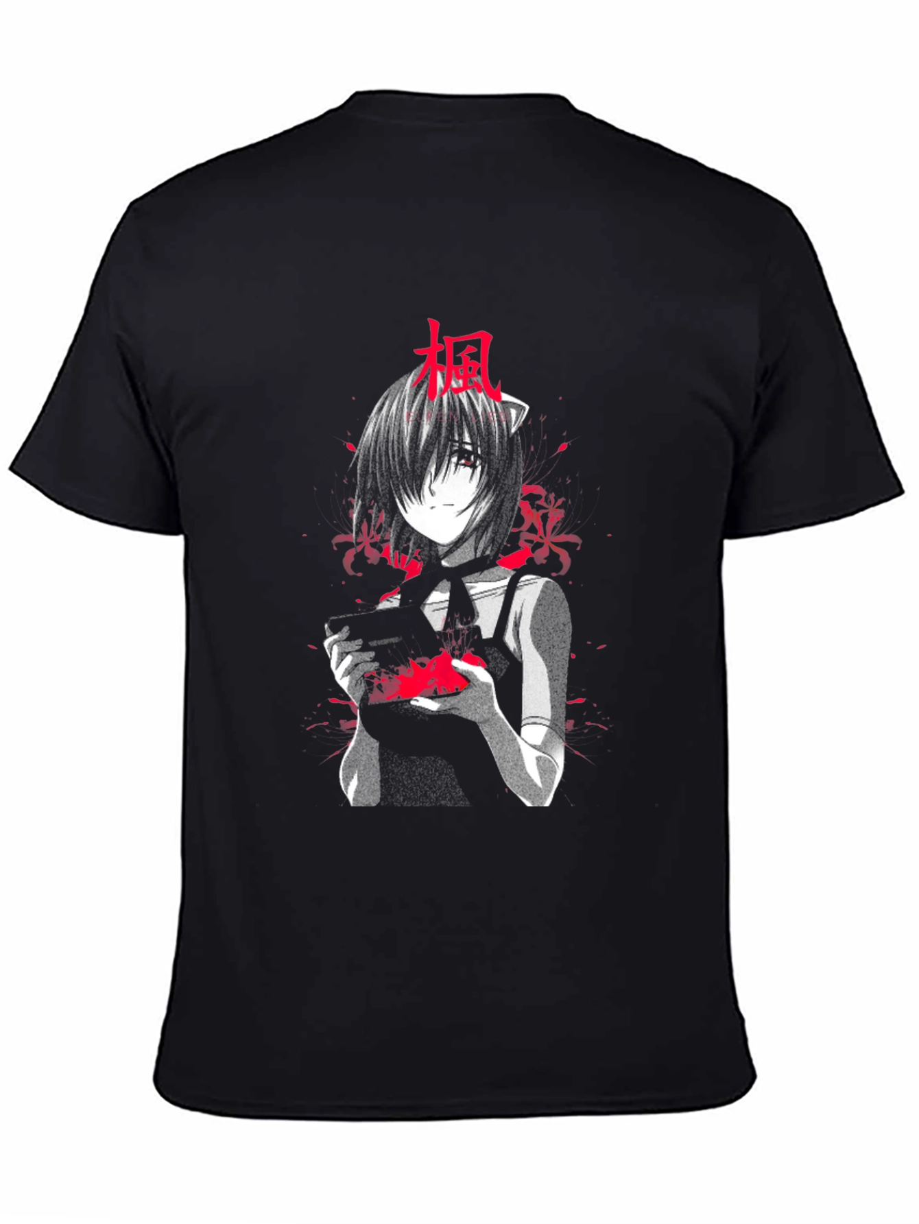 Anime Manga Girl Black T-Shirt