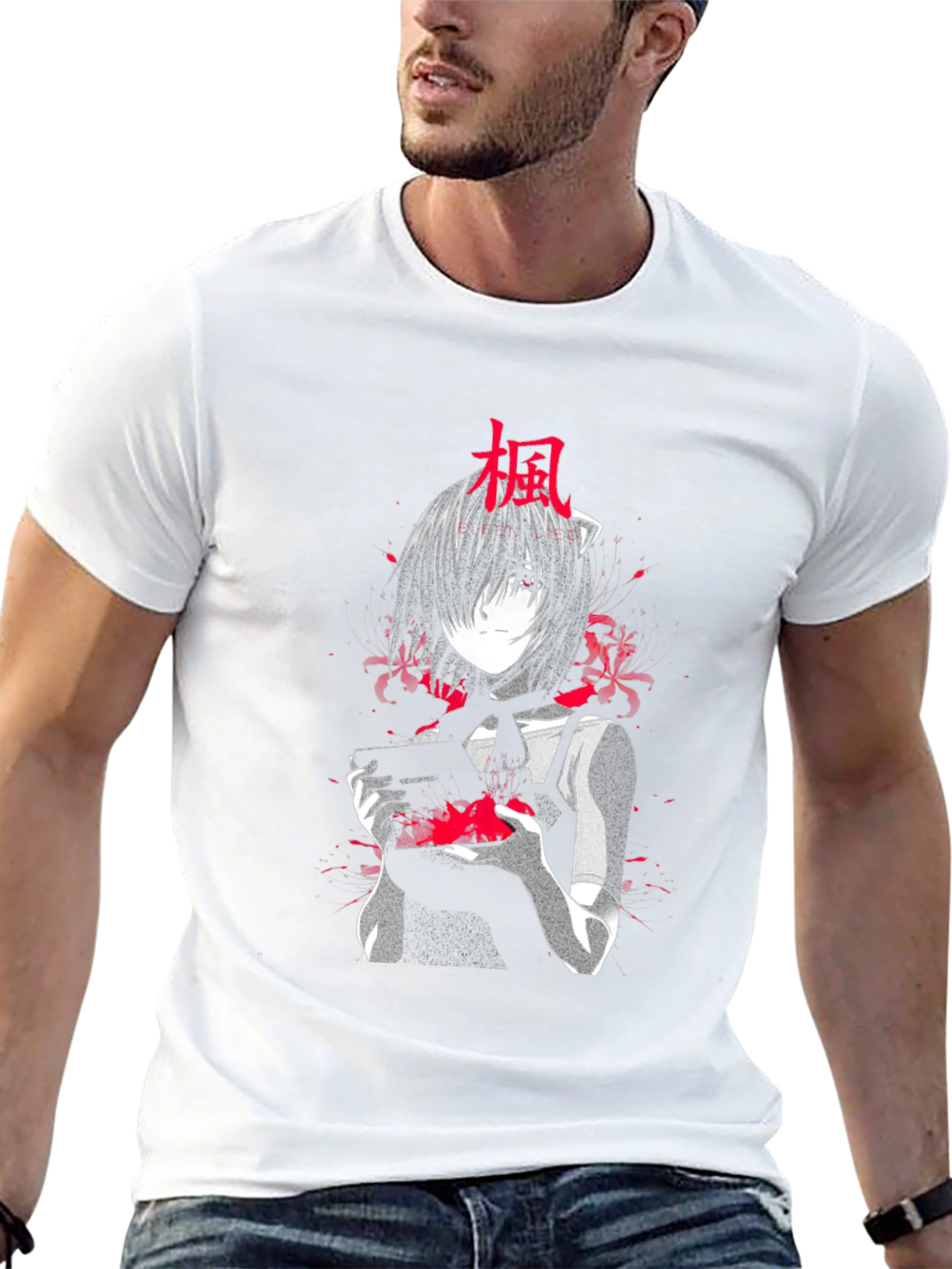 Anime Manga Girl Black T-Shirt