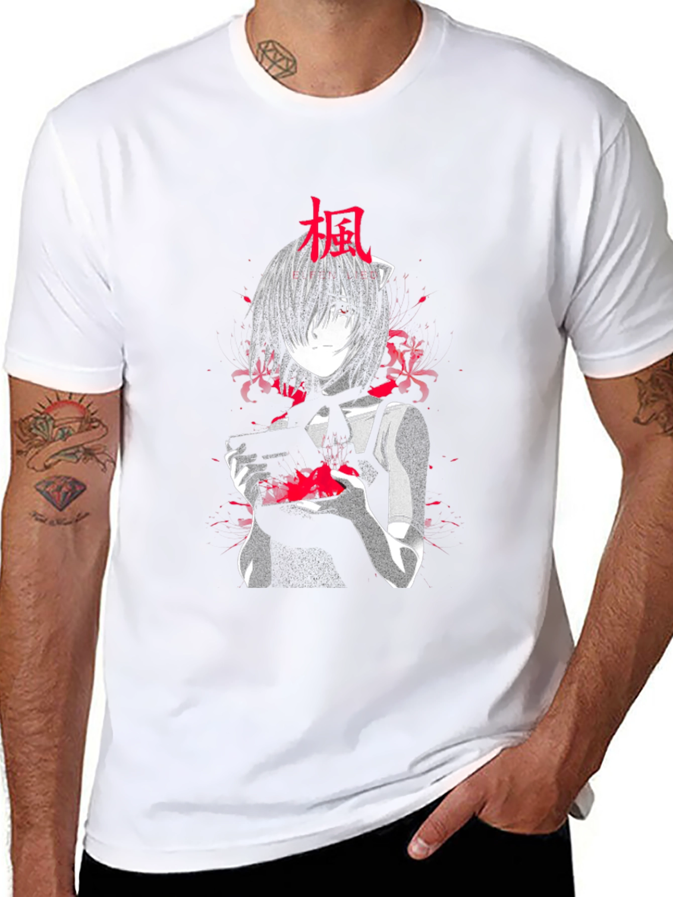 Anime Manga Girl Black T-Shirt