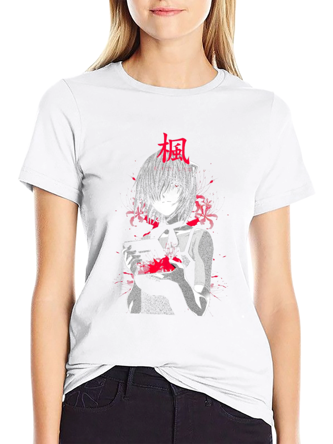 Anime Manga Girl Black T-Shirt