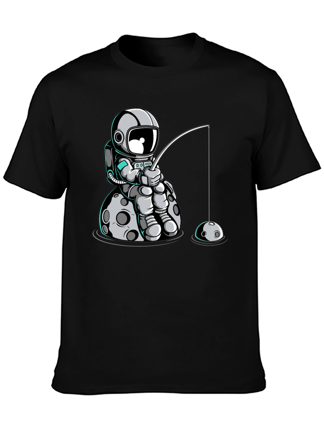 Astronaut Fishing on Moon T-Shirt
