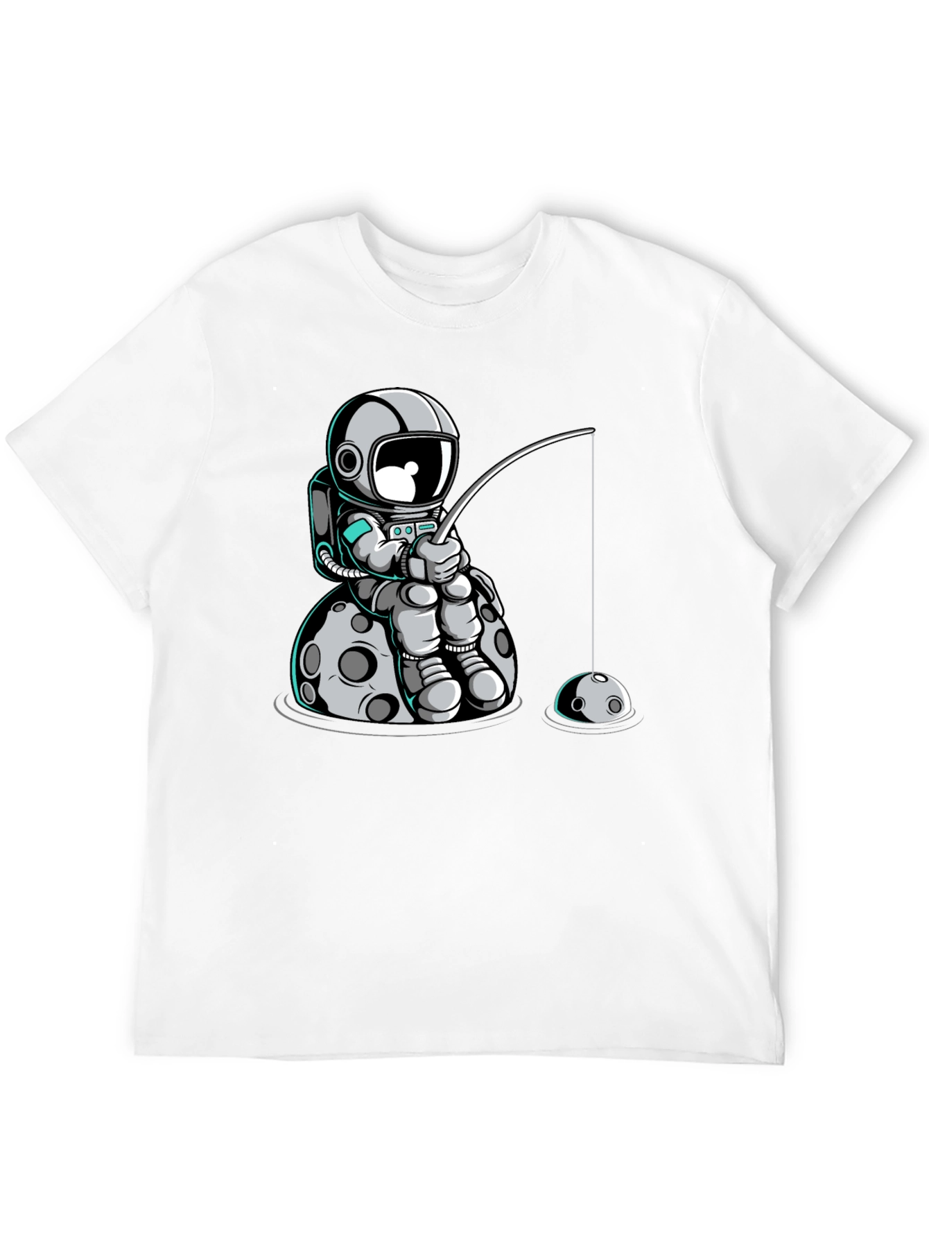 Astronaut Fishing on Moon T-Shirt