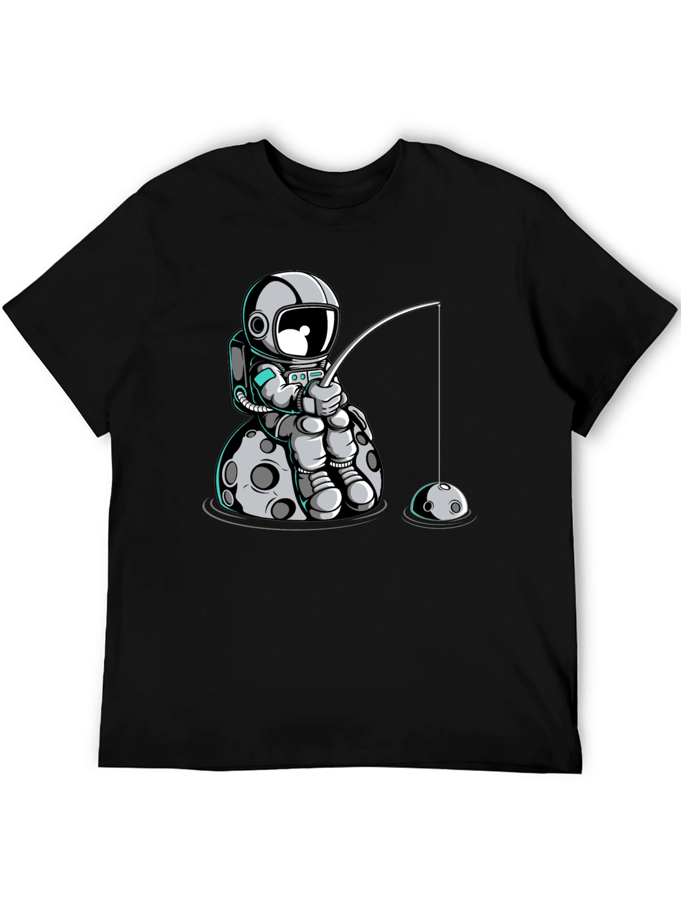 Astronaut Fishing on Moon T-Shirt