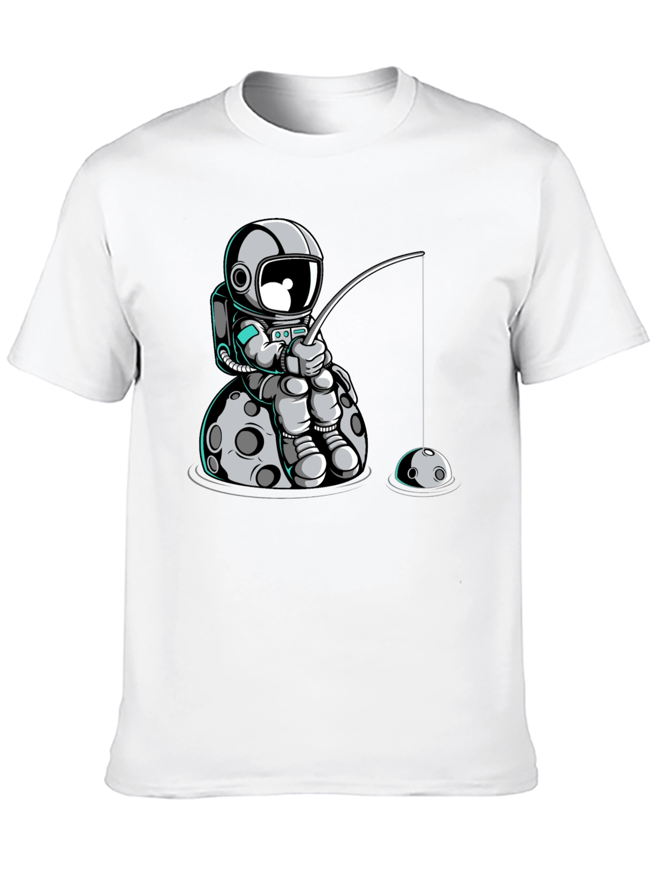 Astronaut Fishing on Moon T-Shirt