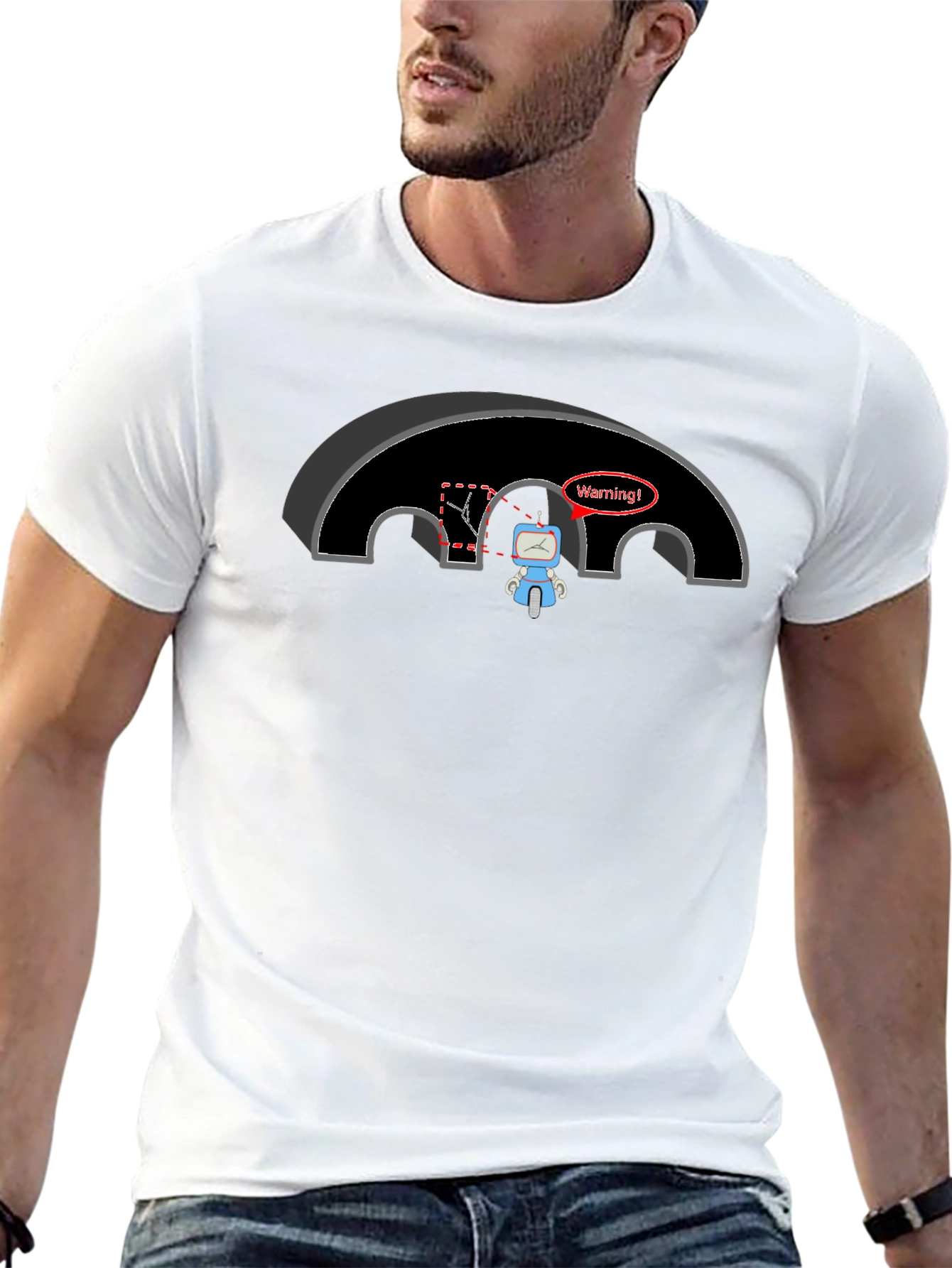 Warning Robot T-Shirt - Funny Graphic Tee