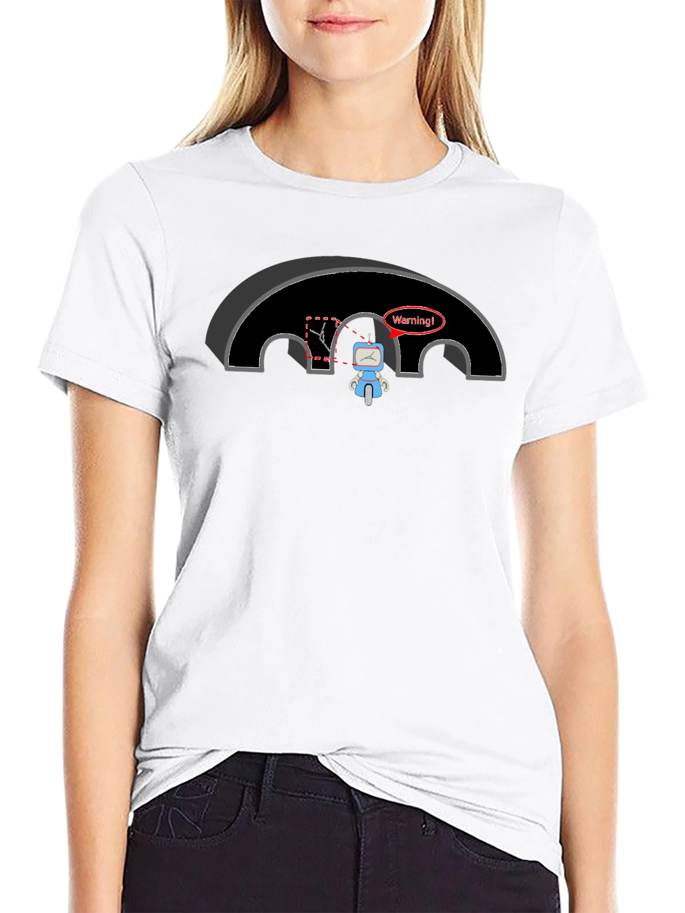 Warning Robot T-Shirt - Funny Graphic Tee