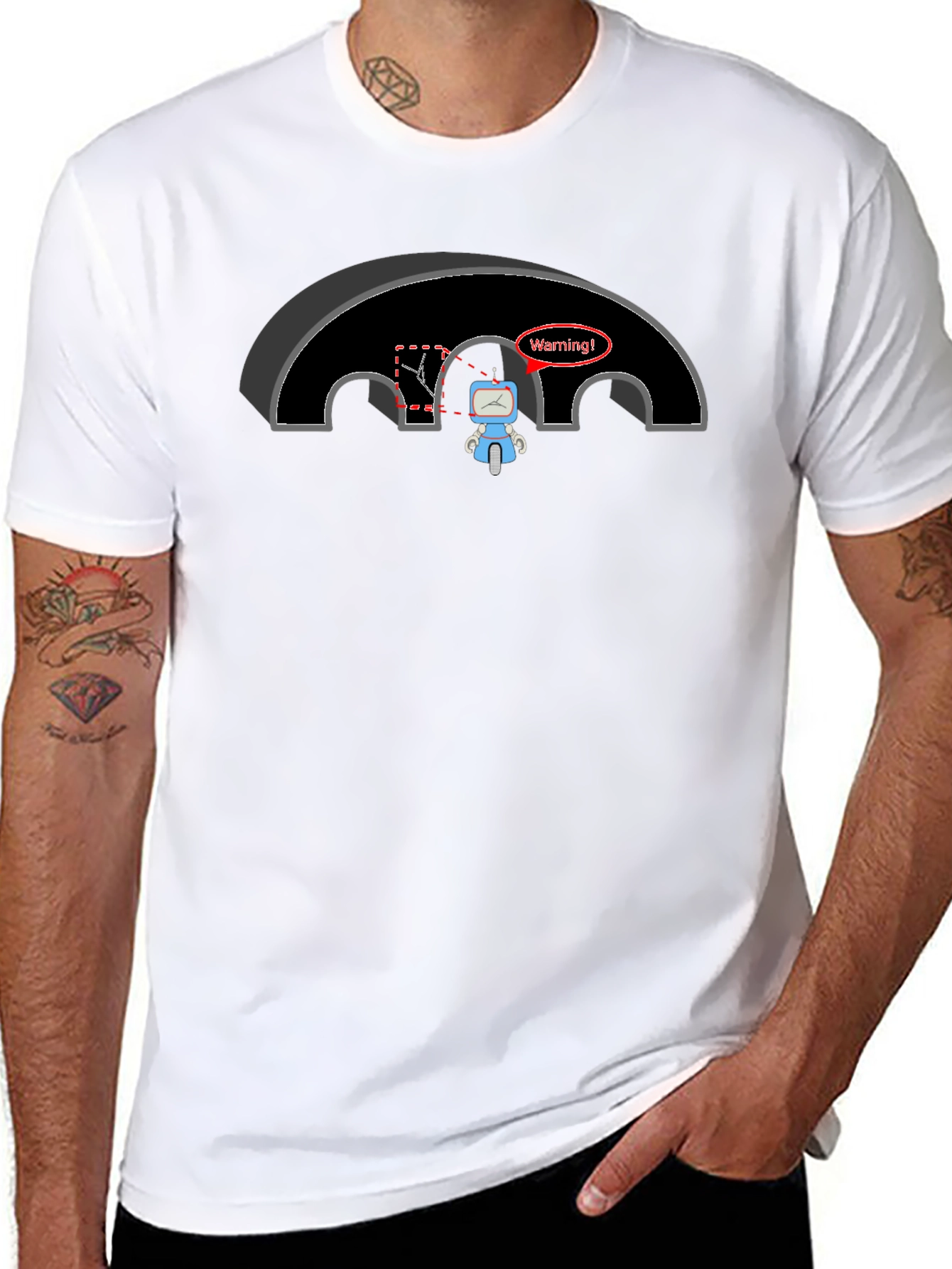 Warning Robot T-Shirt - Funny Graphic Tee