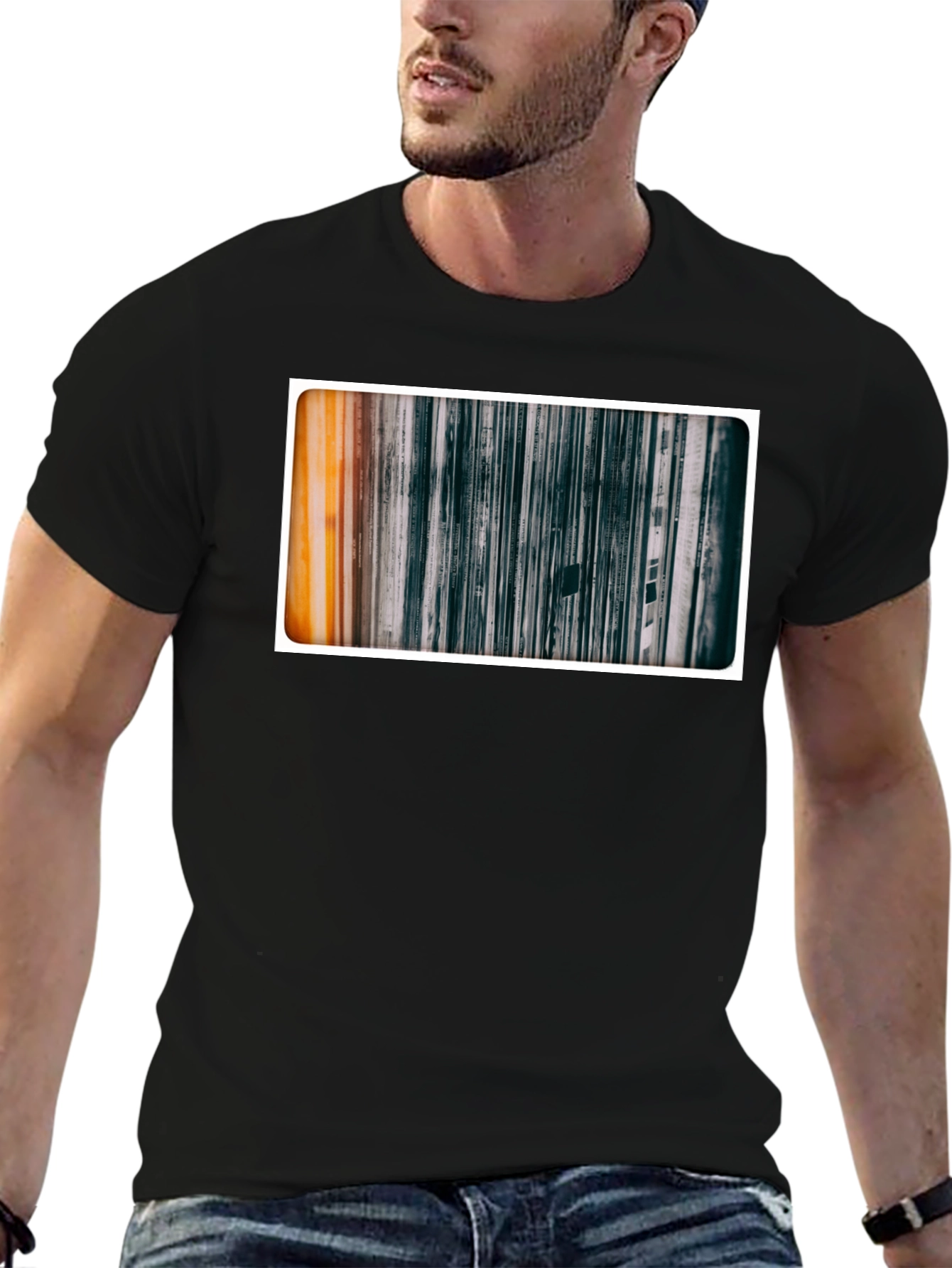 Abstract Art Graphic Tee - Black