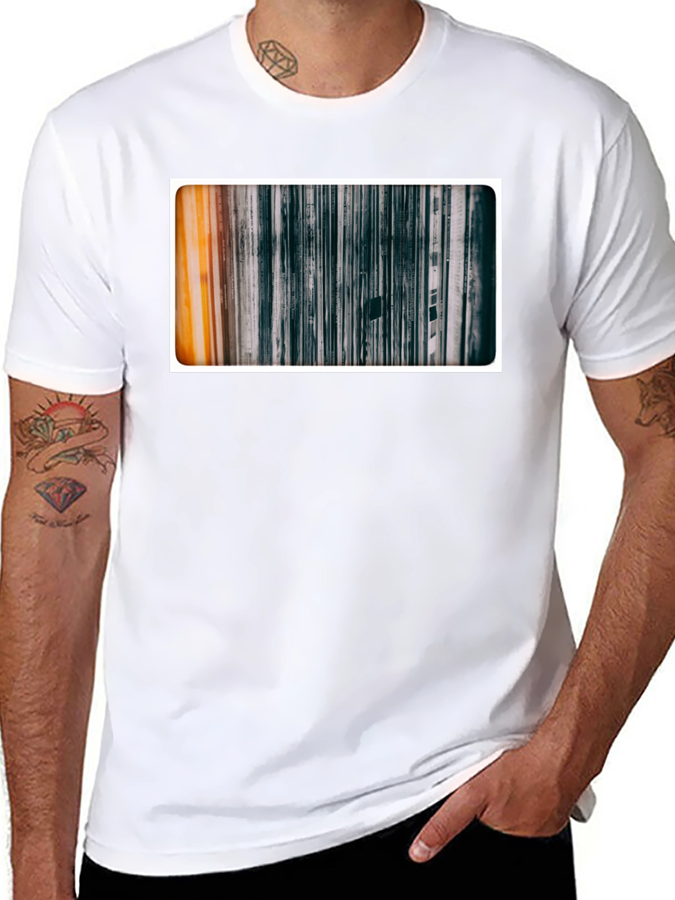 Abstract Art Graphic Tee - Black