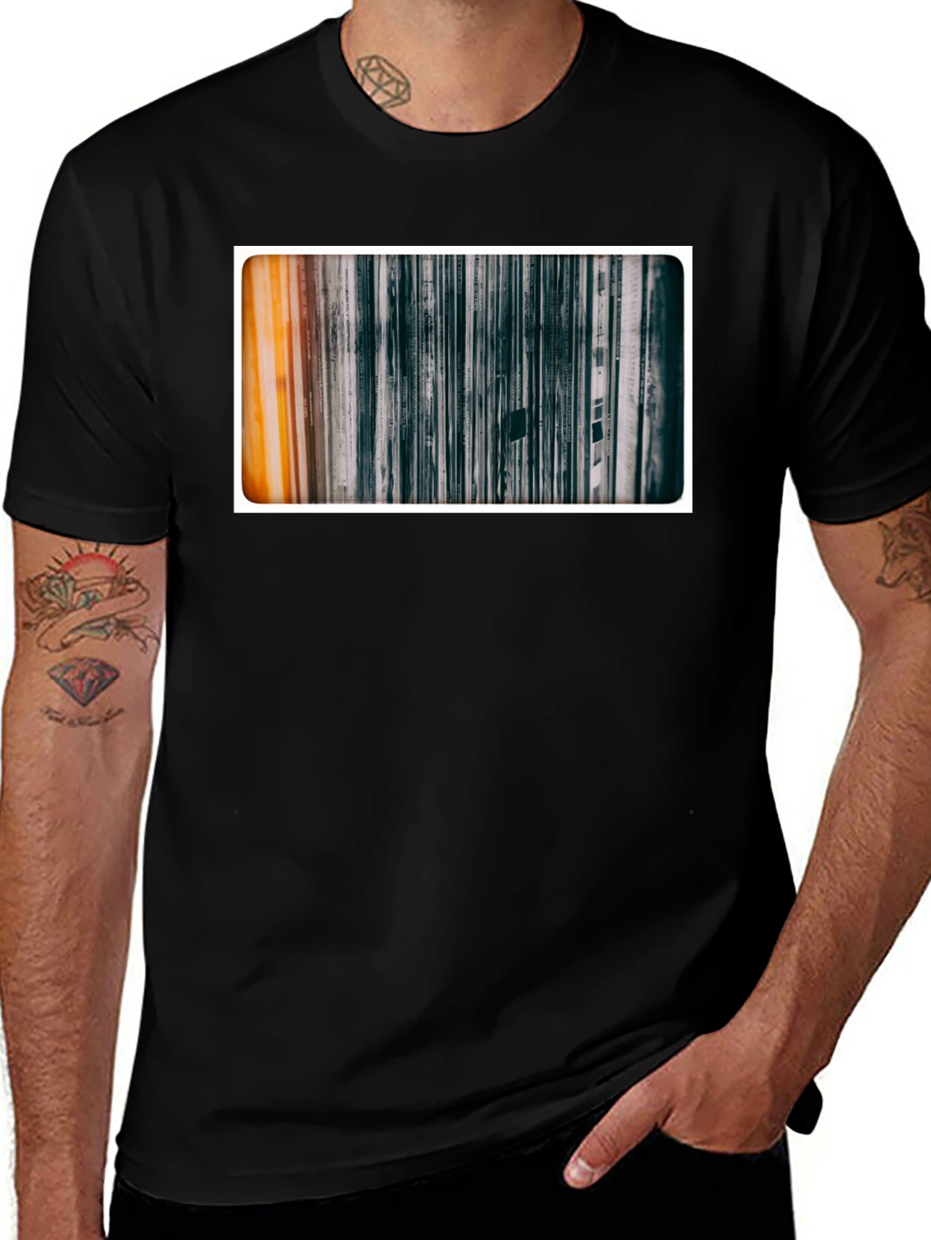Abstract Art Graphic Tee - Black