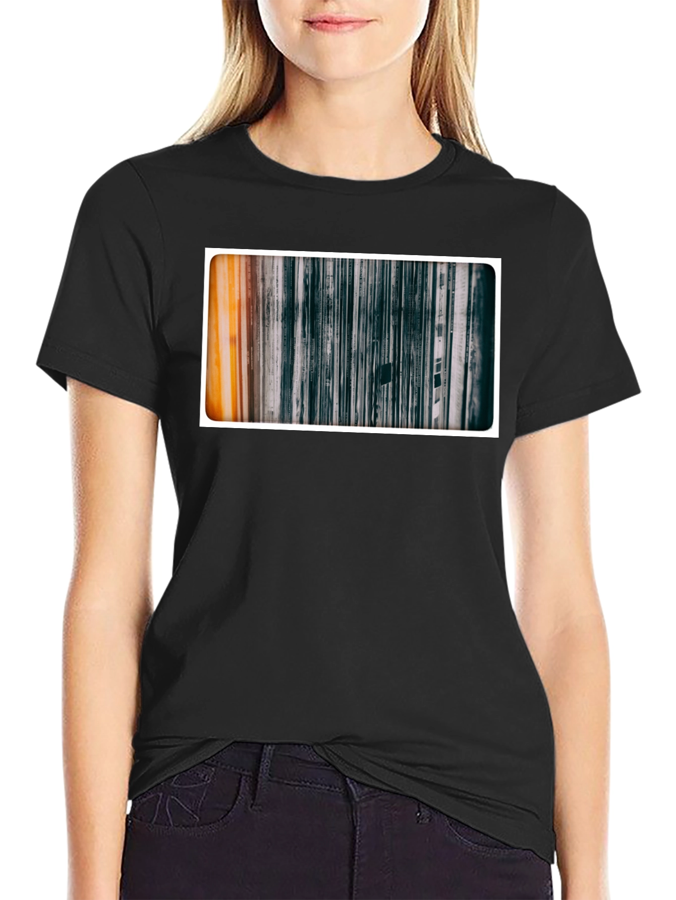 Abstract Art Graphic Tee - Black