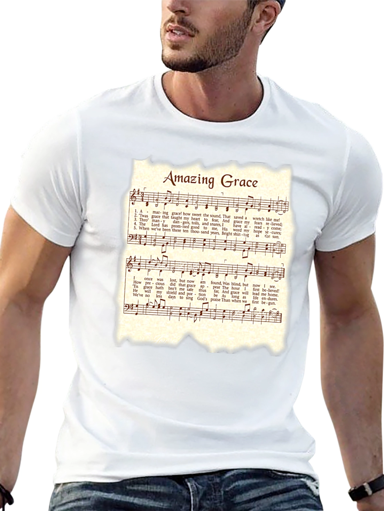 Amazing Grace Hymn T-Shirt - Christian Music Tee