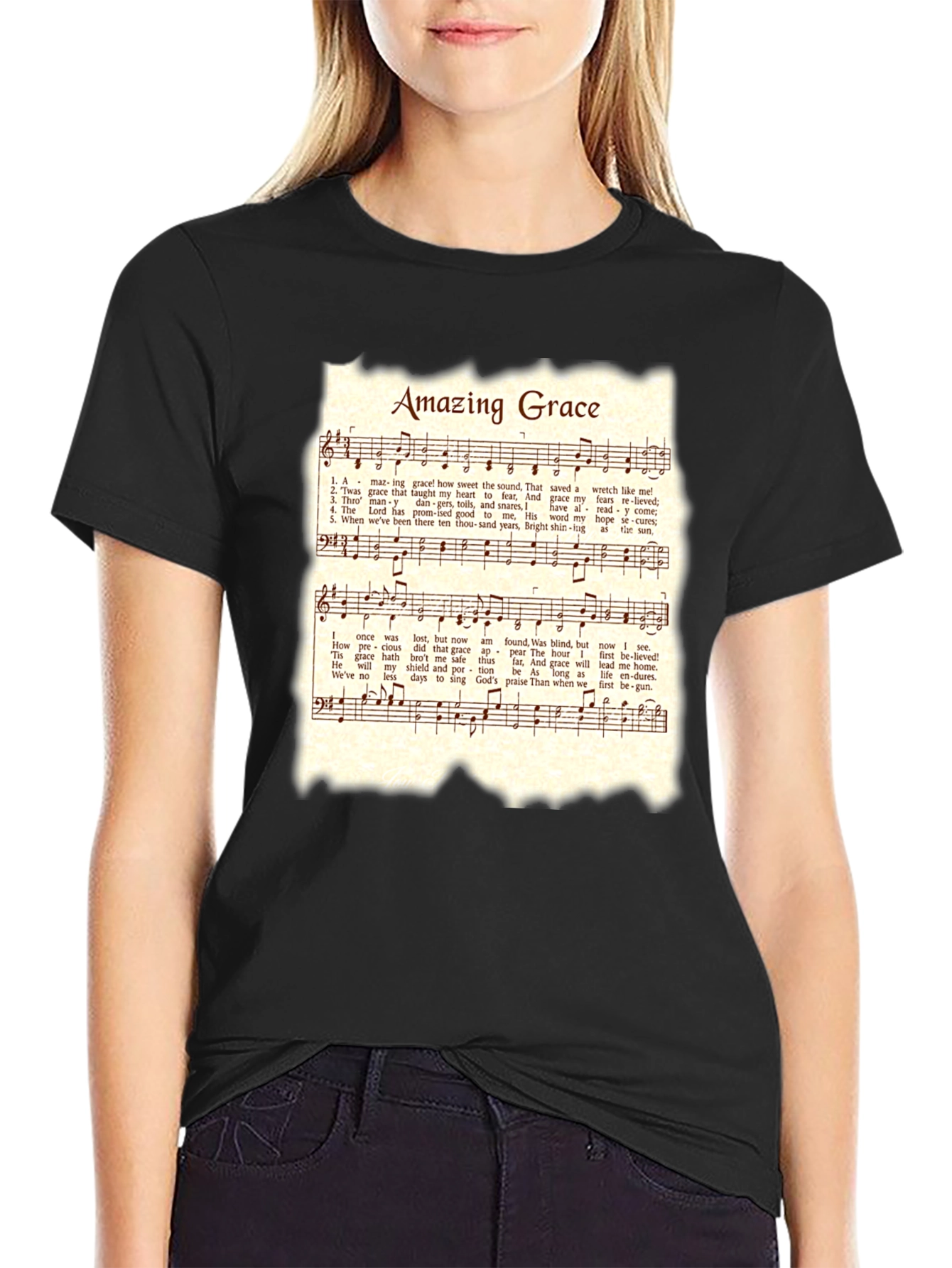 Amazing Grace Hymn T-Shirt - Christian Music Tee
