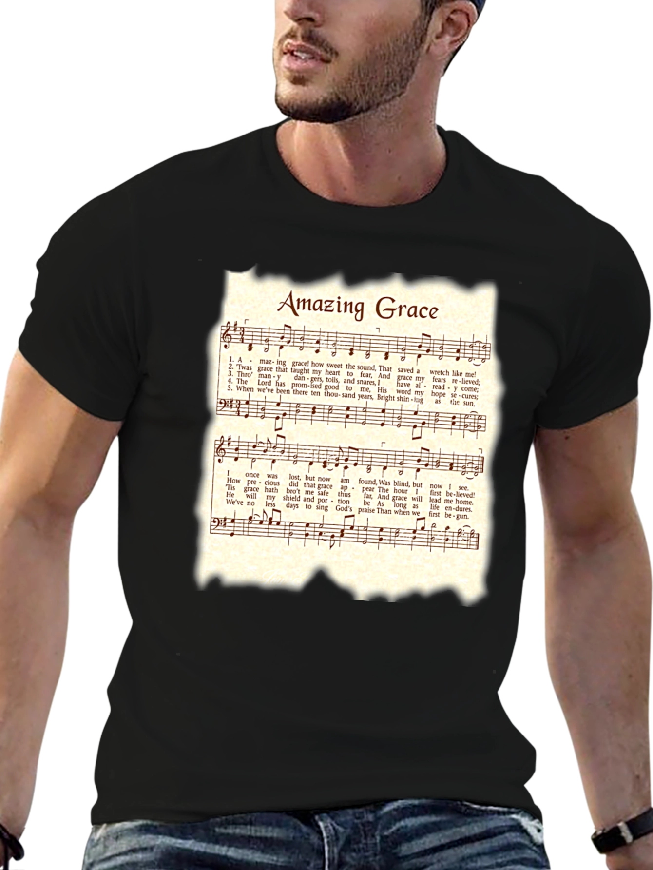 Amazing Grace Hymn T-Shirt - Christian Music Tee