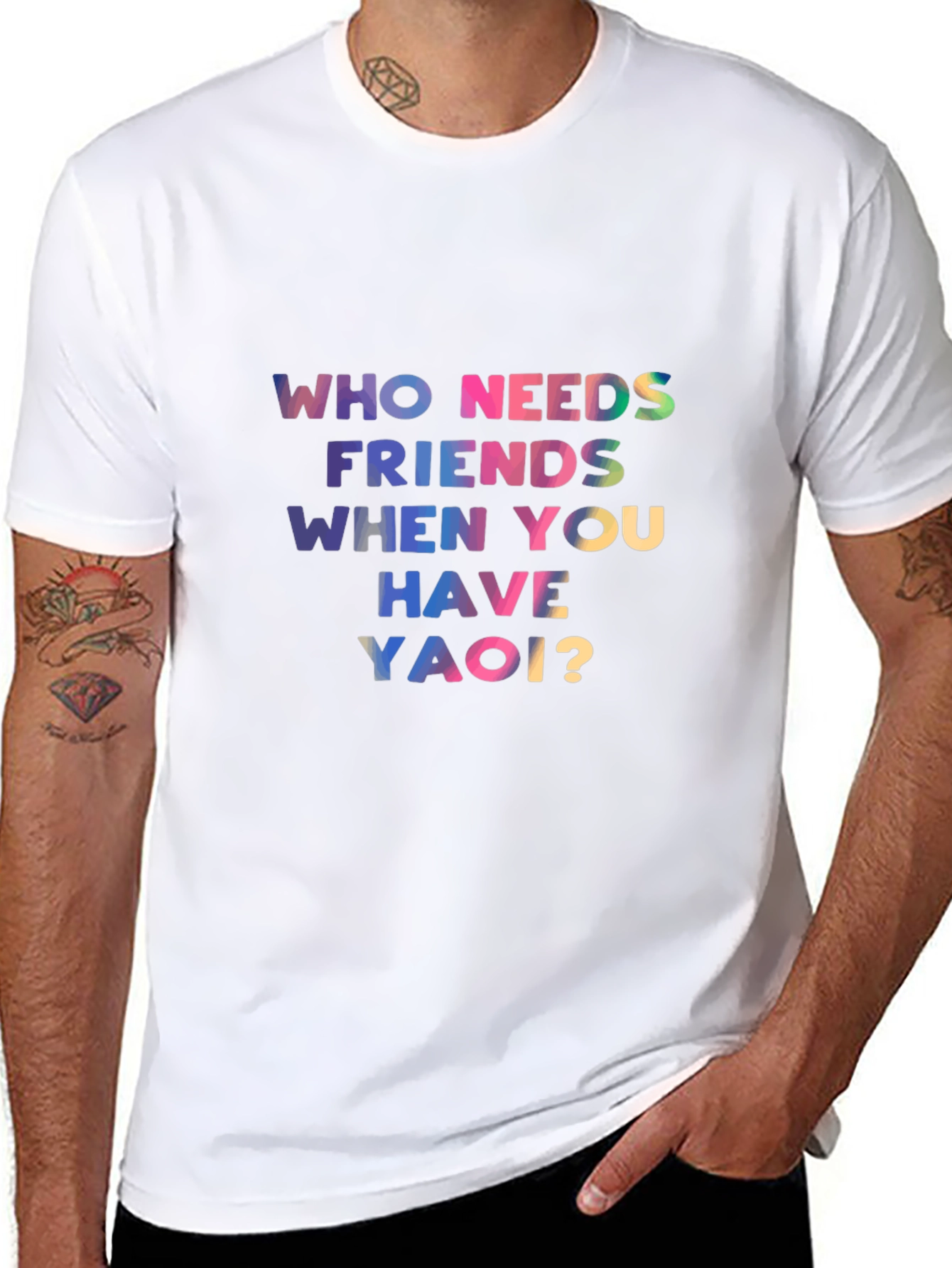 Who Needs Friends Yaoi? Black T-Shirt