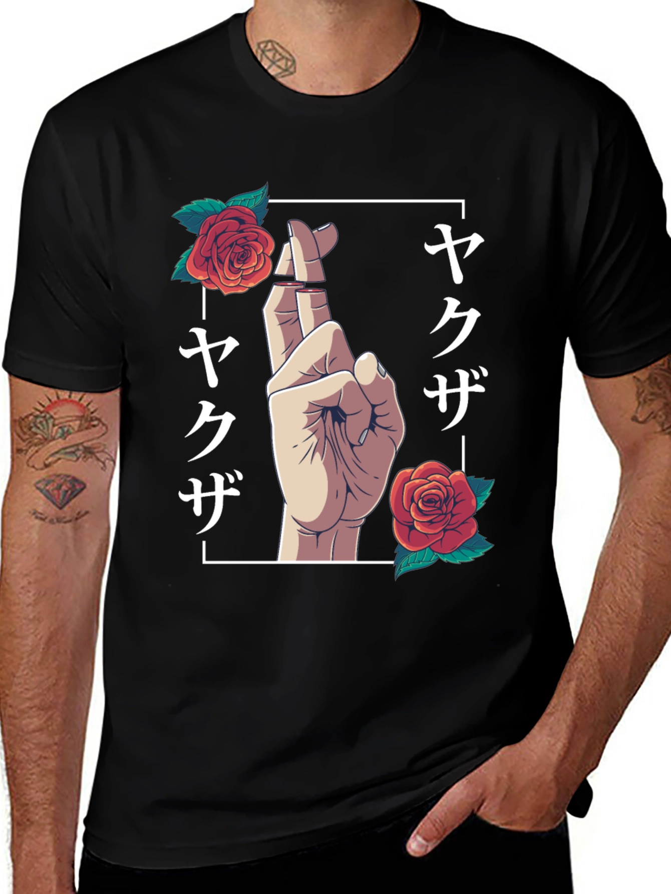Yakuza Rose Graphic Tee - Black