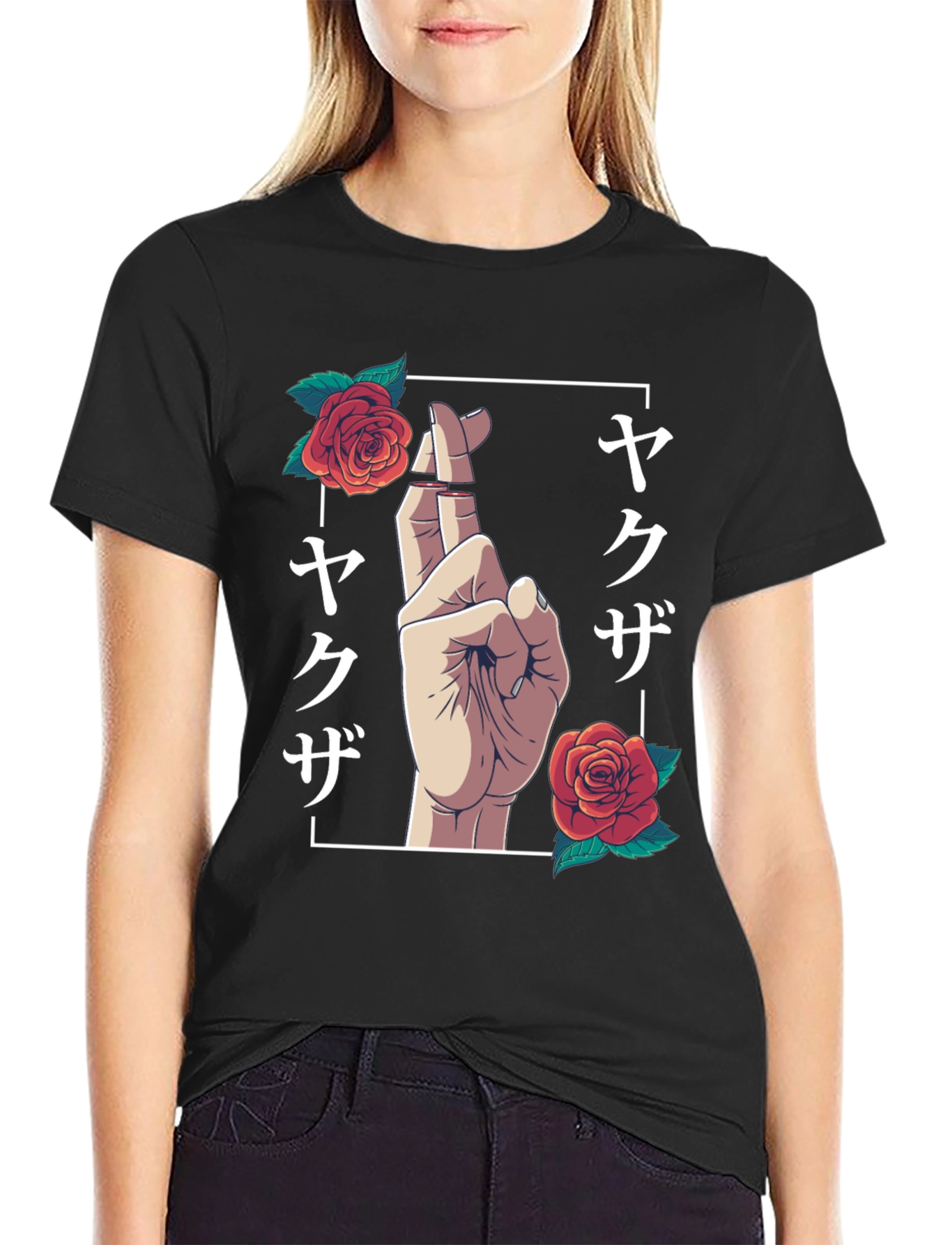 Yakuza Rose Graphic Tee - Black