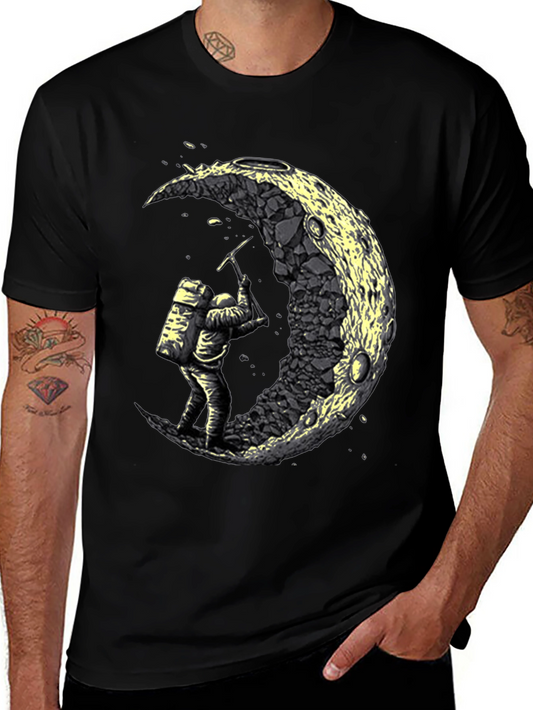 Astronaut Moon Mining Graphic Tee