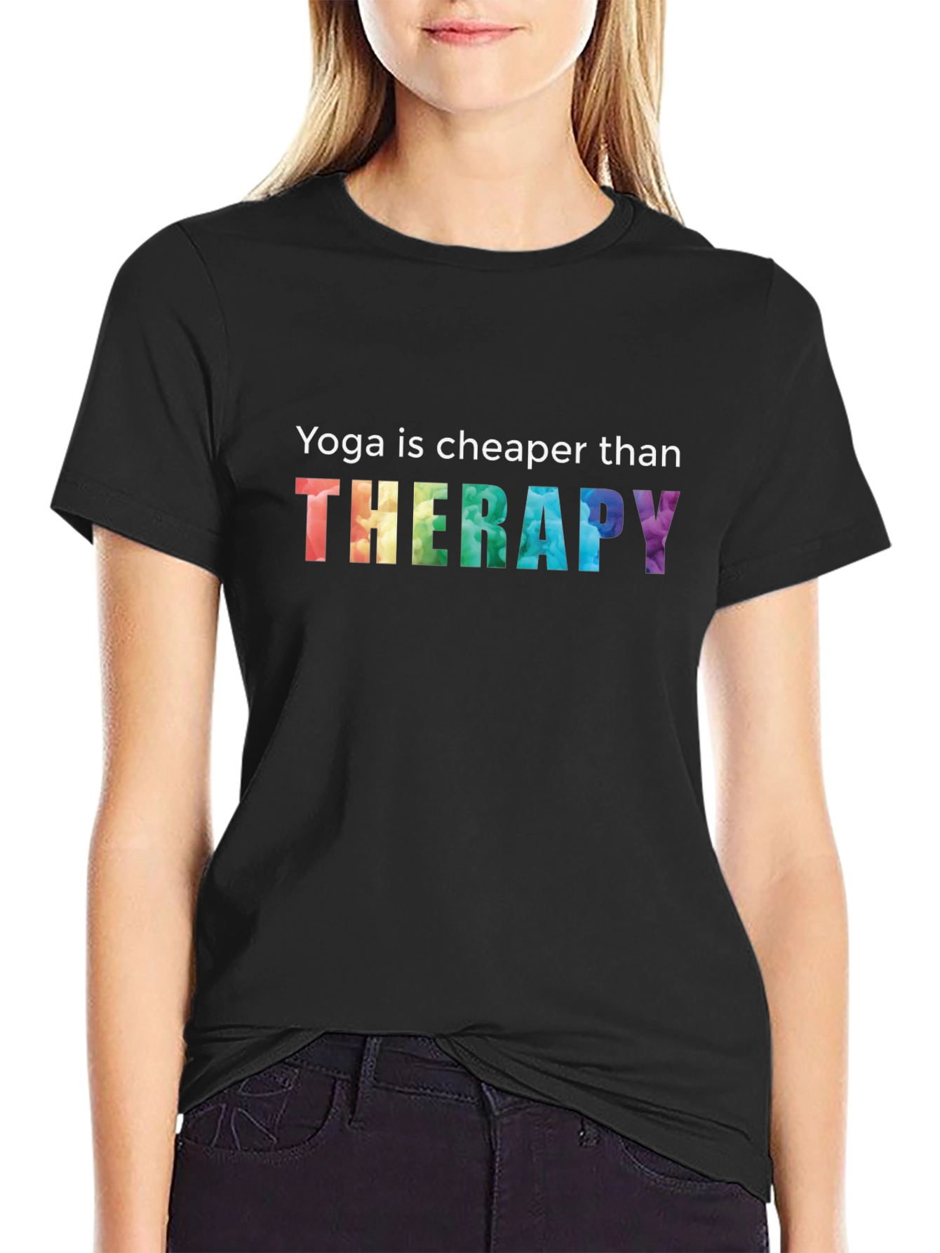 Yoga is Cheaper Than Therapy Graphic Tee