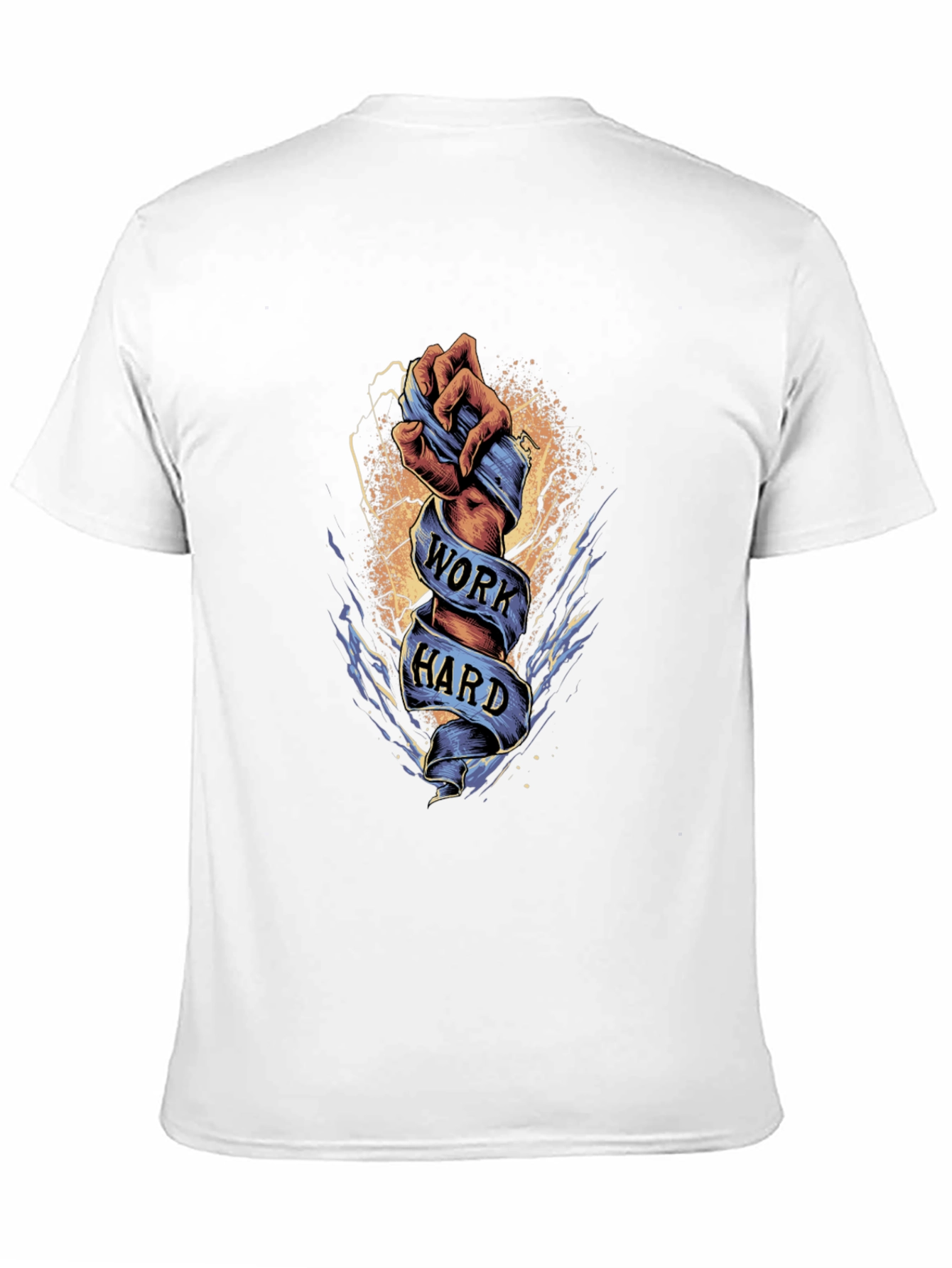 Work Hard Graphic Tee - Motivational Black T-Shirt