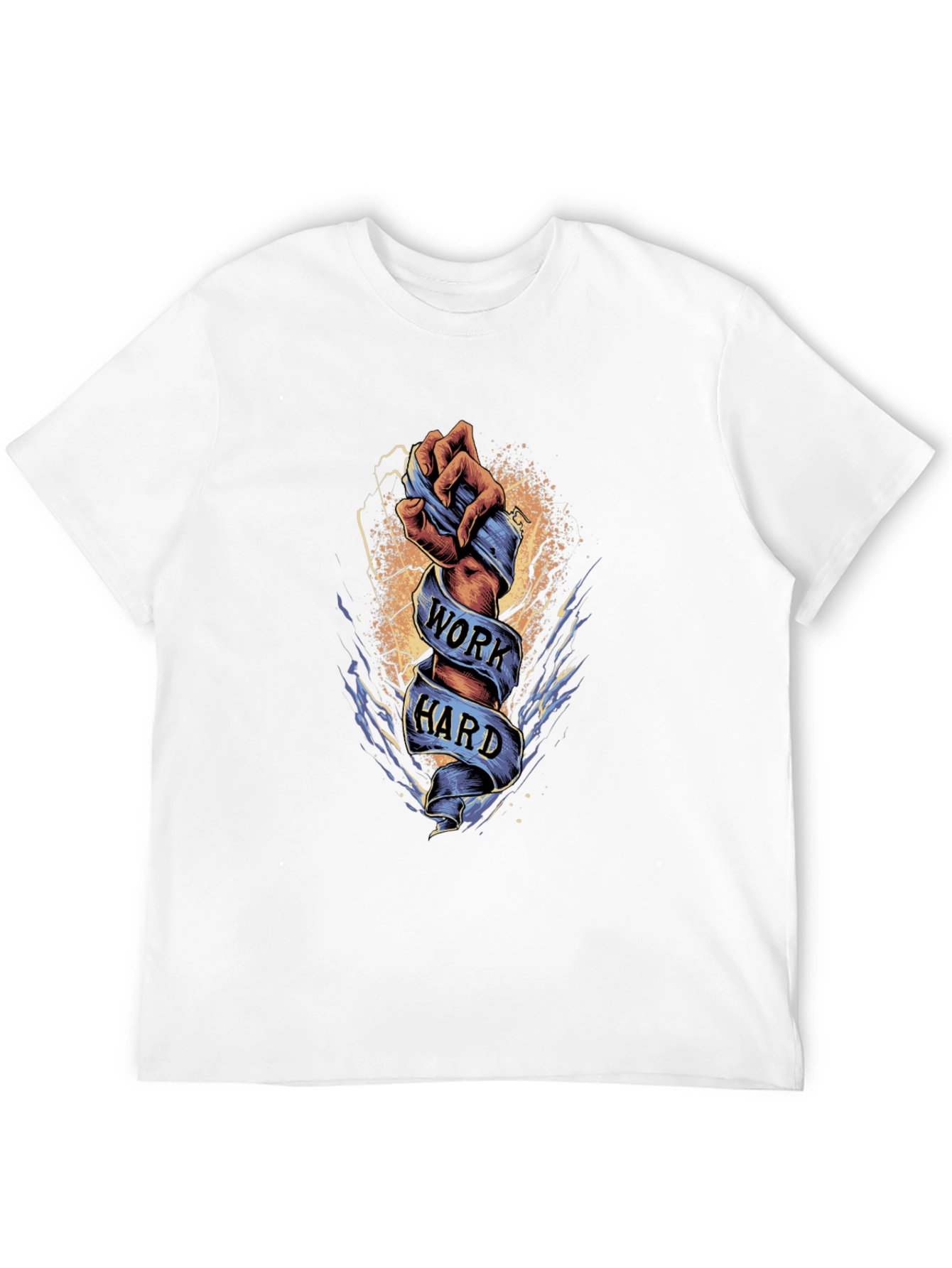 Work Hard Graphic Tee - Motivational Black T-Shirt